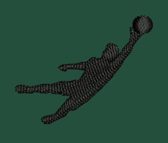 Diving Goalkeeper Embroidery Design