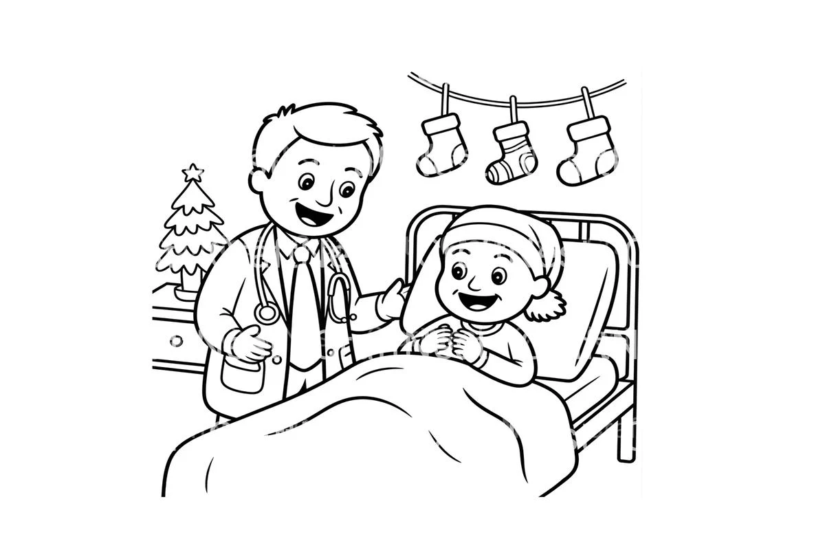 Doctor Visit Christmas Coloring Books - Image 2