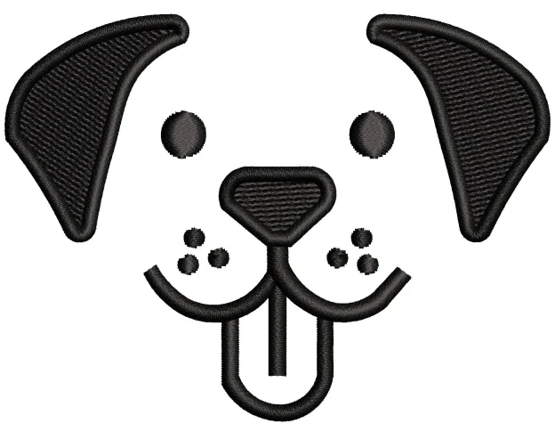 Dog Face Embroidery Design