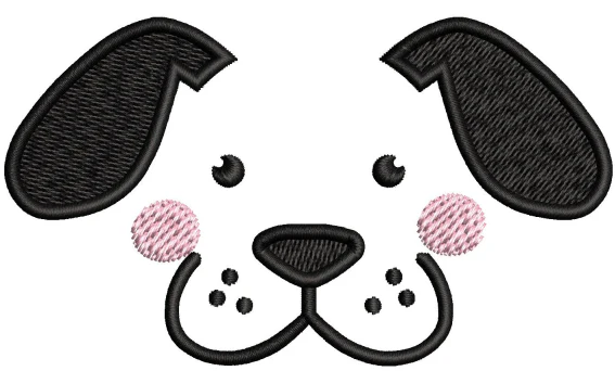 Dog Face Embroidery Design