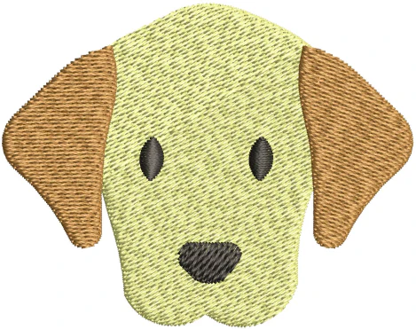 Dog Face Embroidery Design