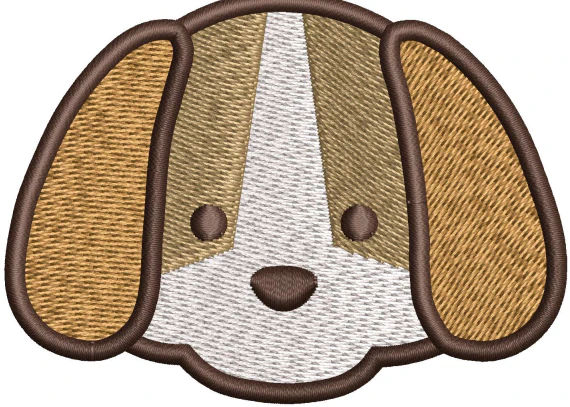 Dog Face Embroidery Design