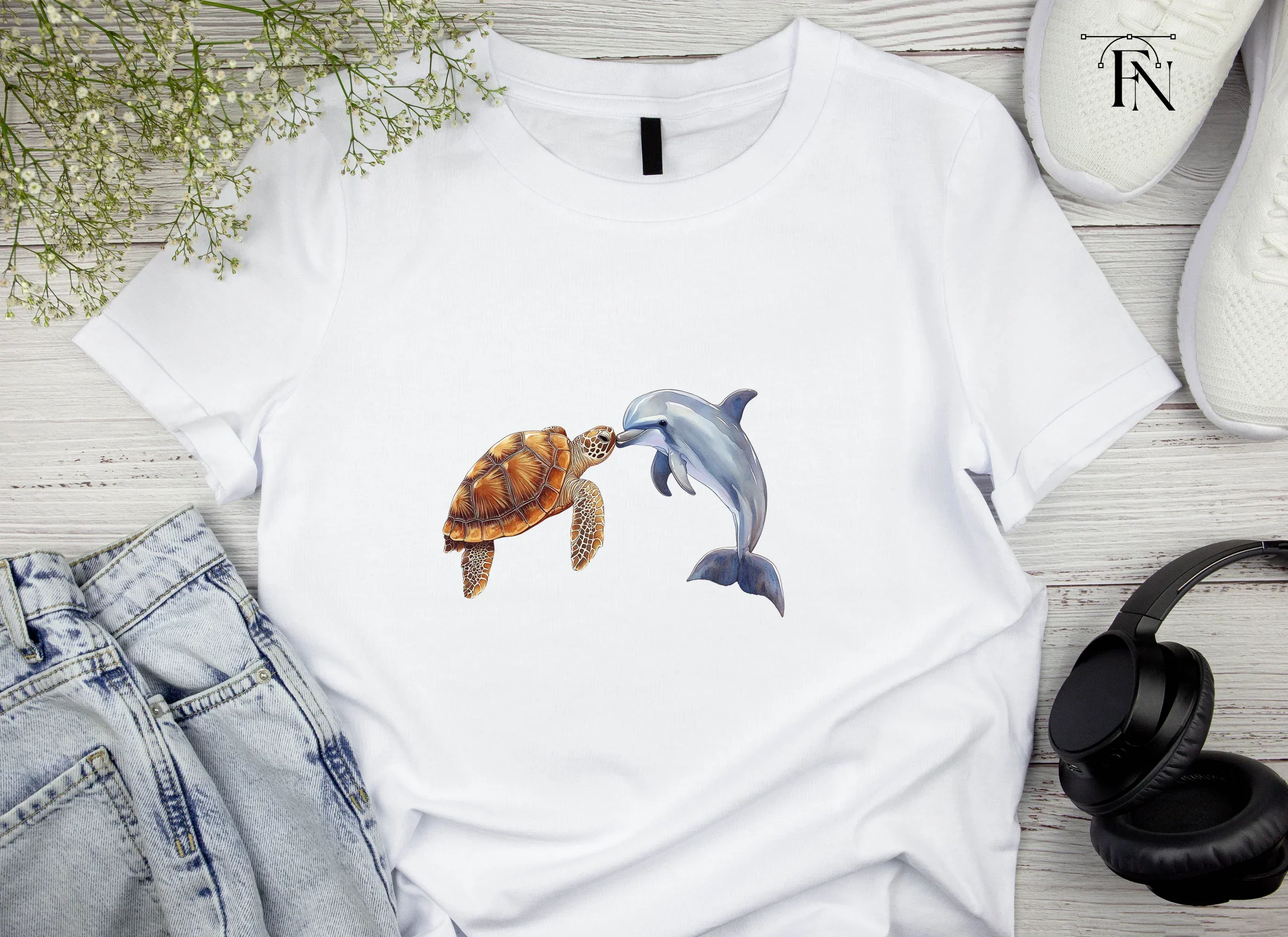 Dolphin and Sea Turtle Clipart Bundle - Image 3