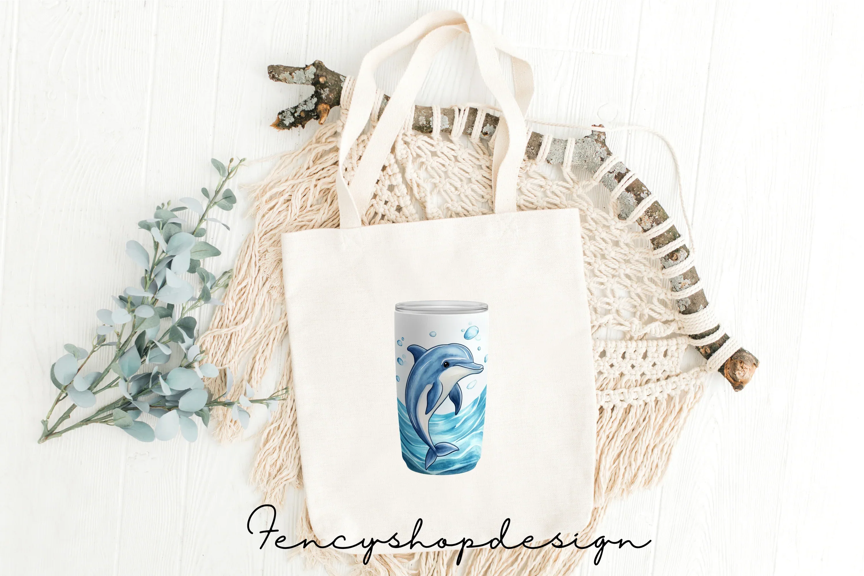 Dolphin Tumbler Clipart Bundle - Image 2