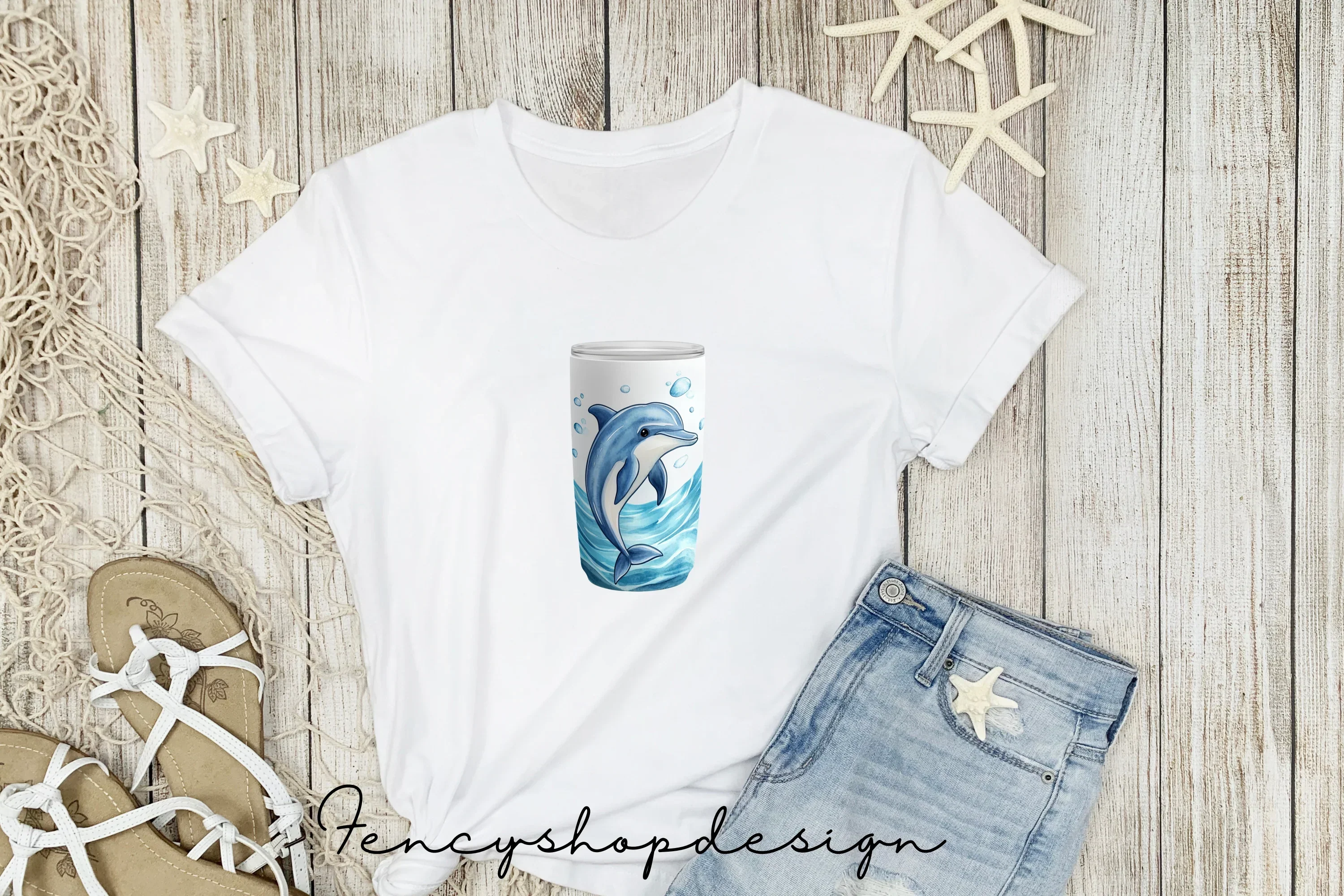 Dolphin Tumbler Clipart Bundle - Image 5