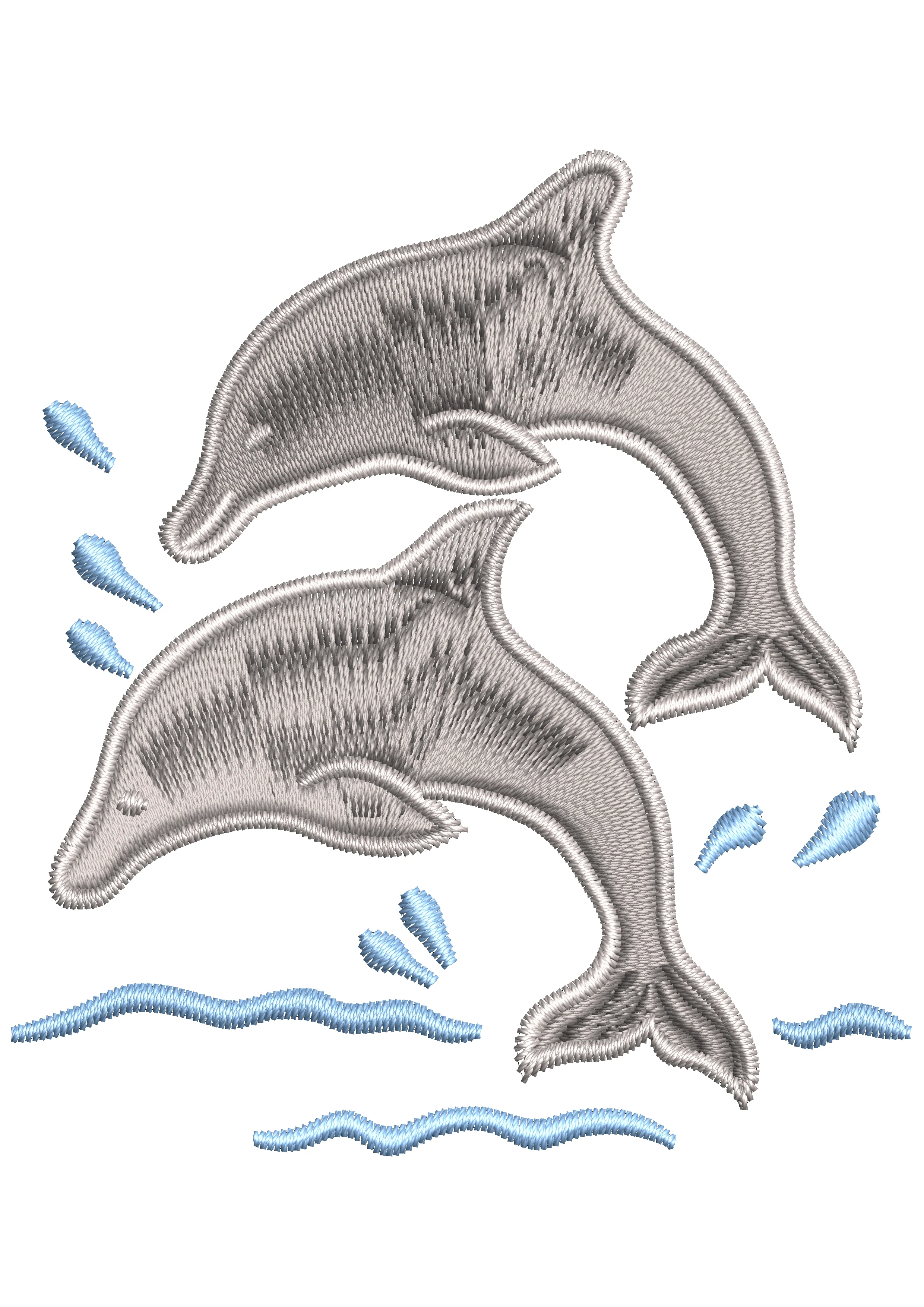 Dolphins Embroidery Design