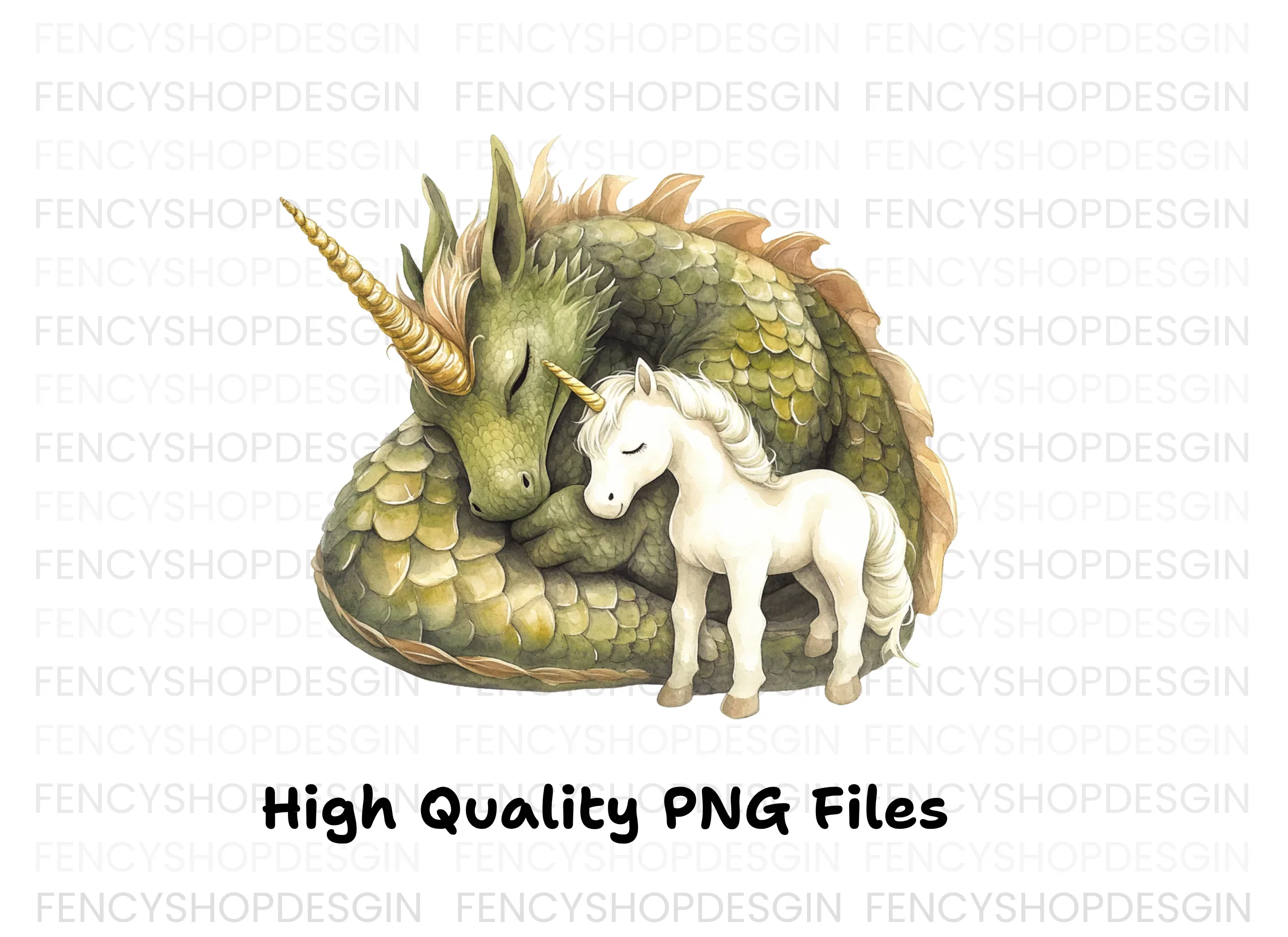 Dragon and Unicorn Clipart Bundle - Image 3