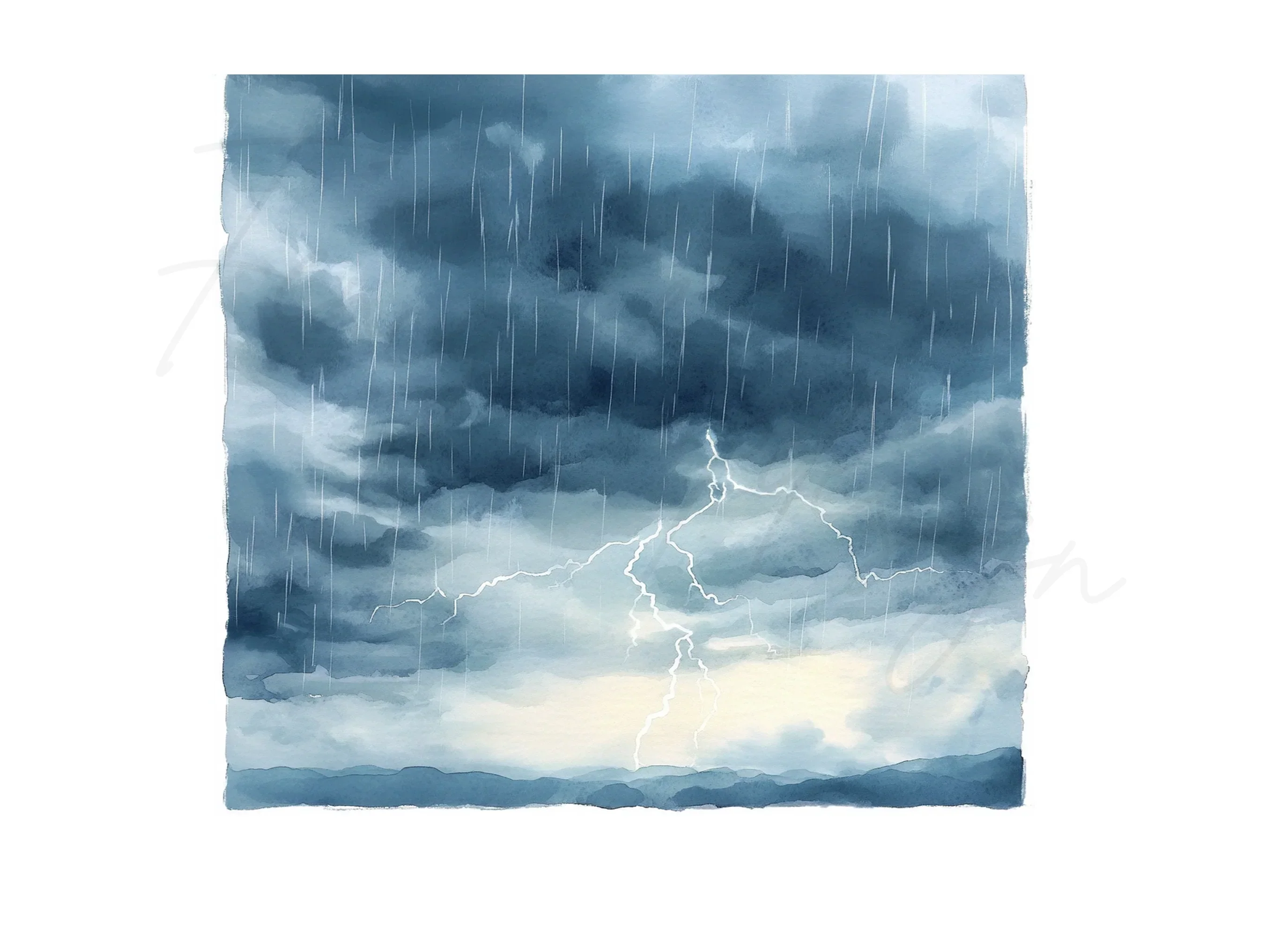 Dramatic Rain and Lightning Clipart Bundle - Image 2