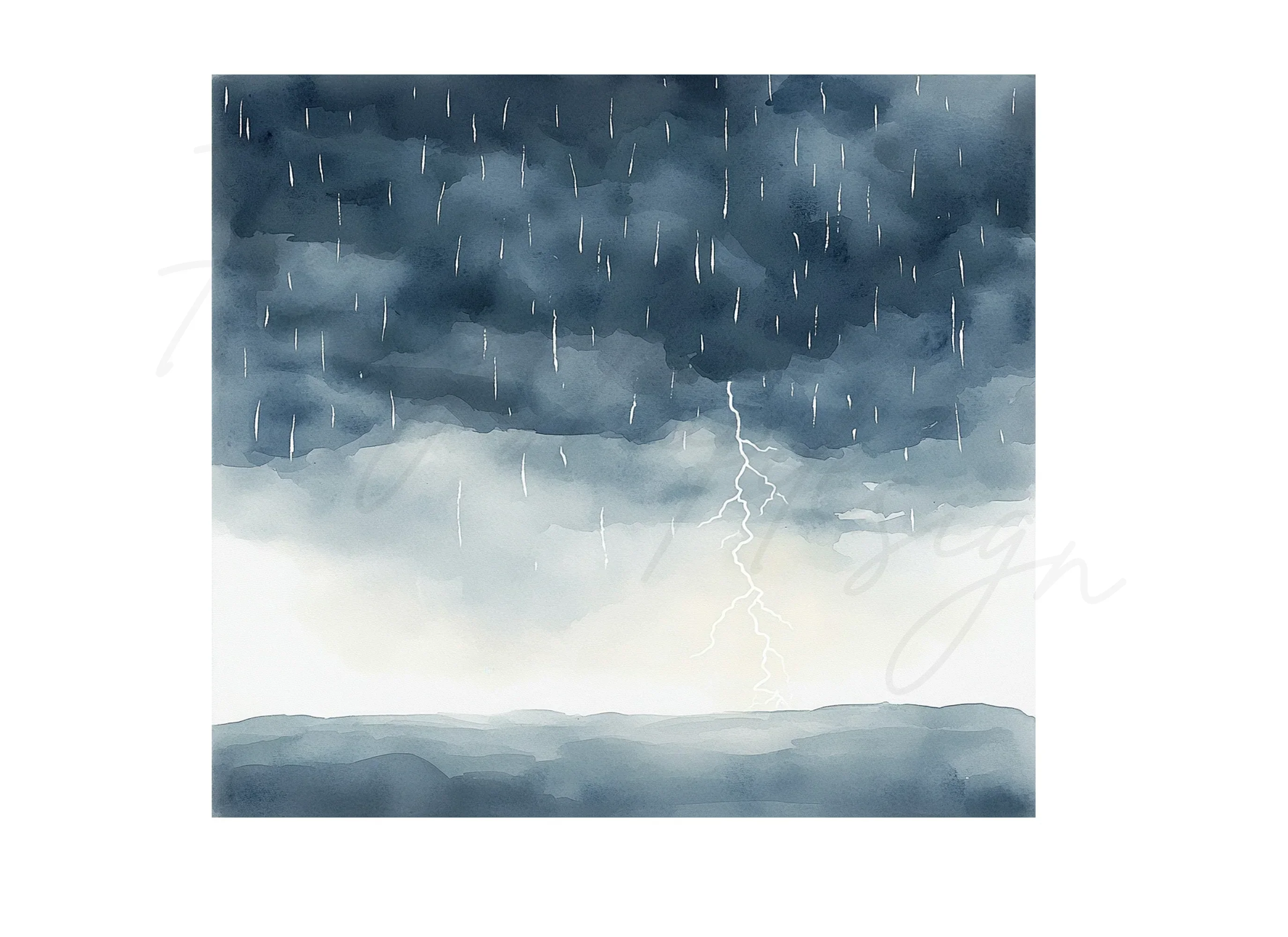 Dramatic Rain and Lightning Clipart Bundle - Image 3