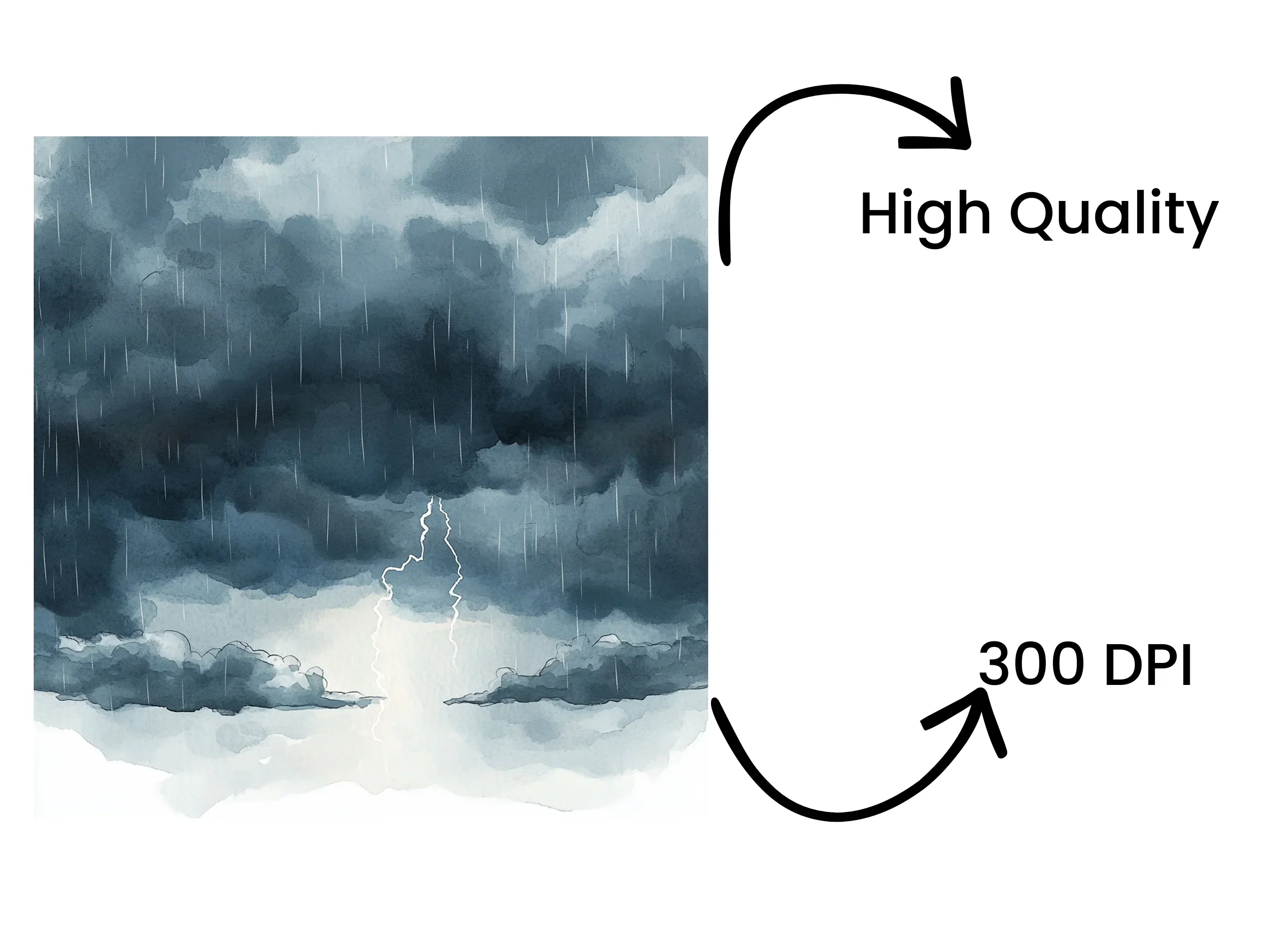 Dramatic Rain and Lightning Clipart Bundle - Image 4