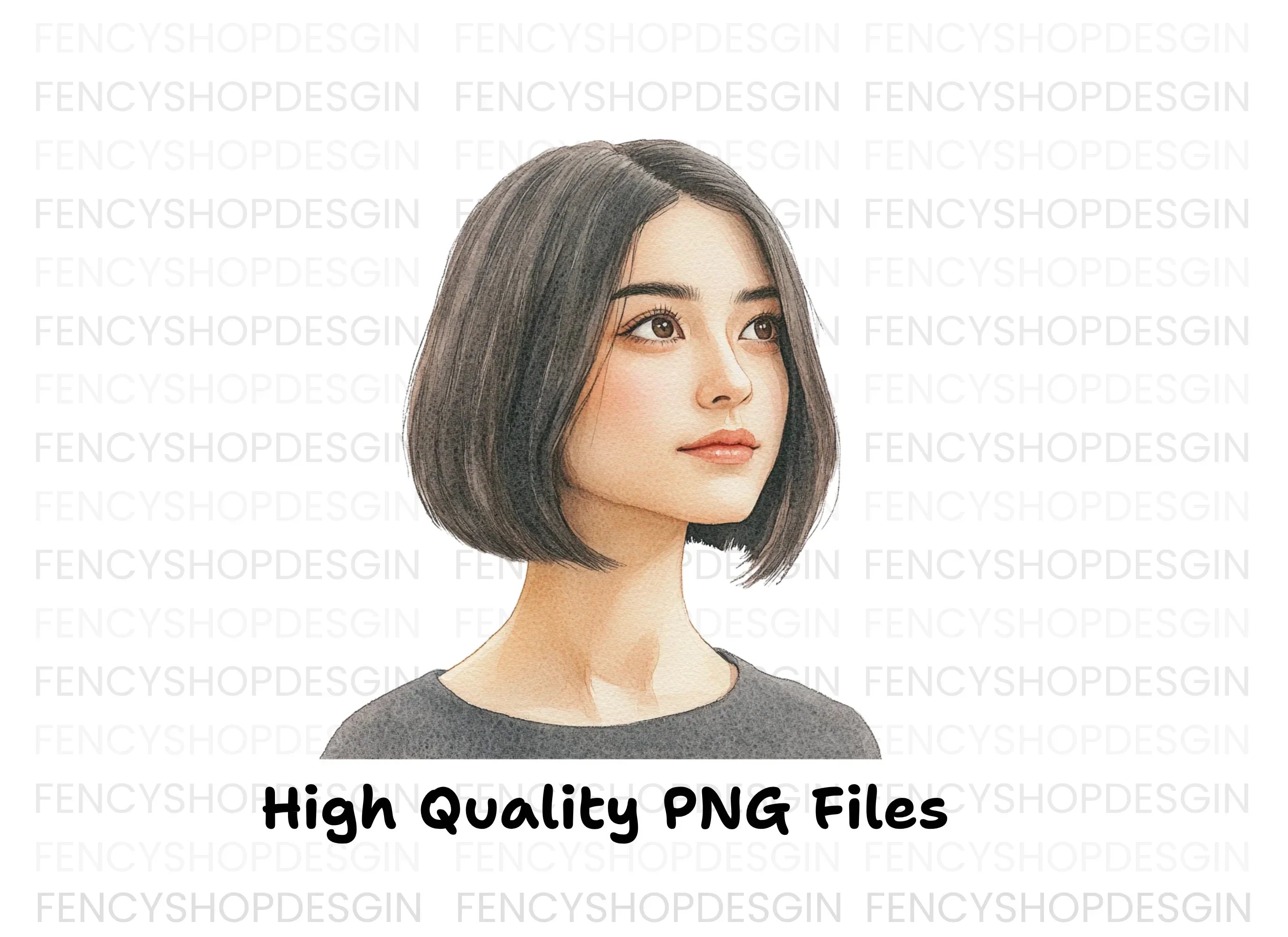 Dreamy Bob Hairstyle Girl Clipart Bundle - Image 3