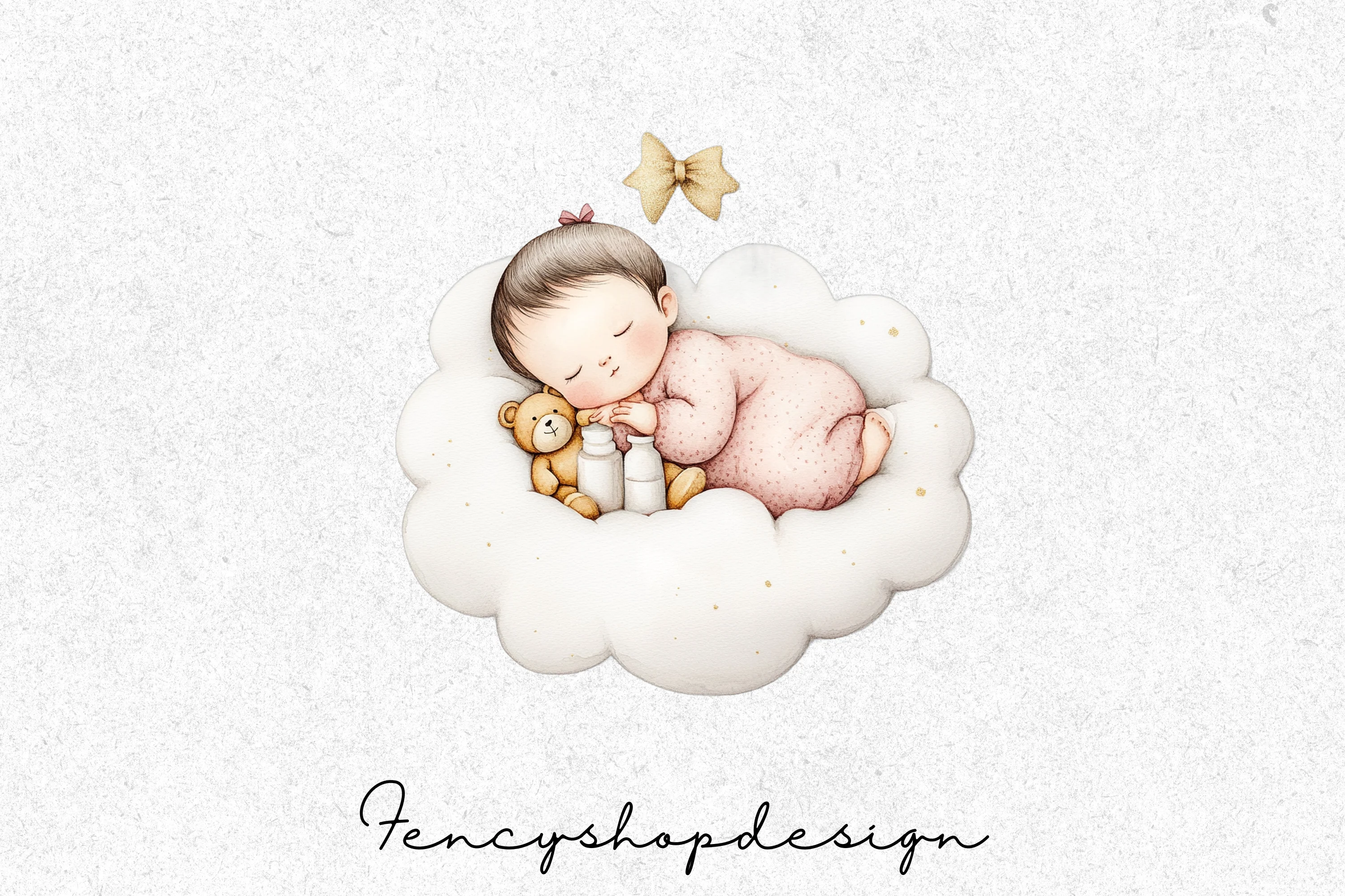 Dreamy Cloud Babies Clipart Bundle - Image 3