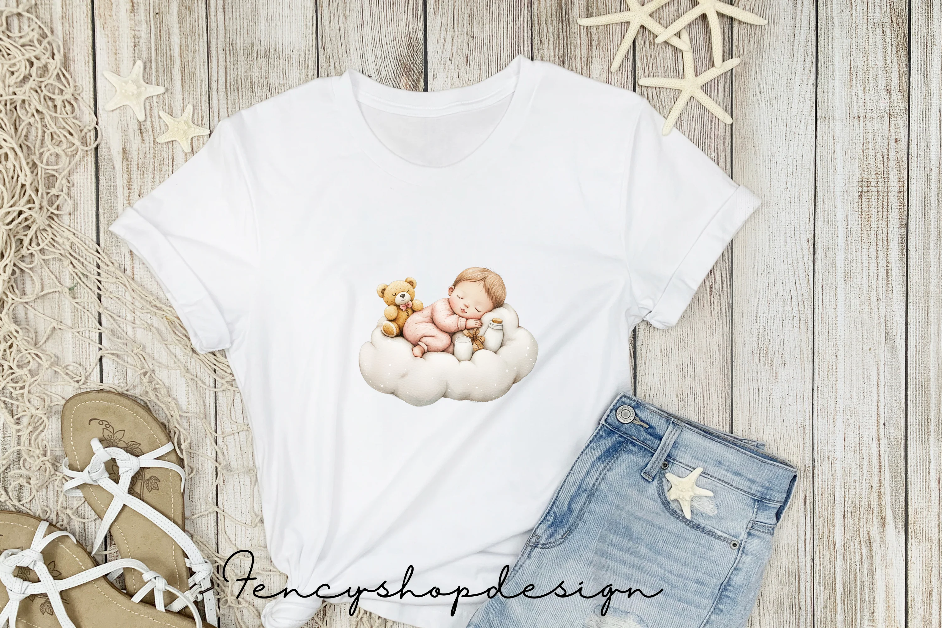 Dreamy Cloud Babies Clipart Bundle - Image 4