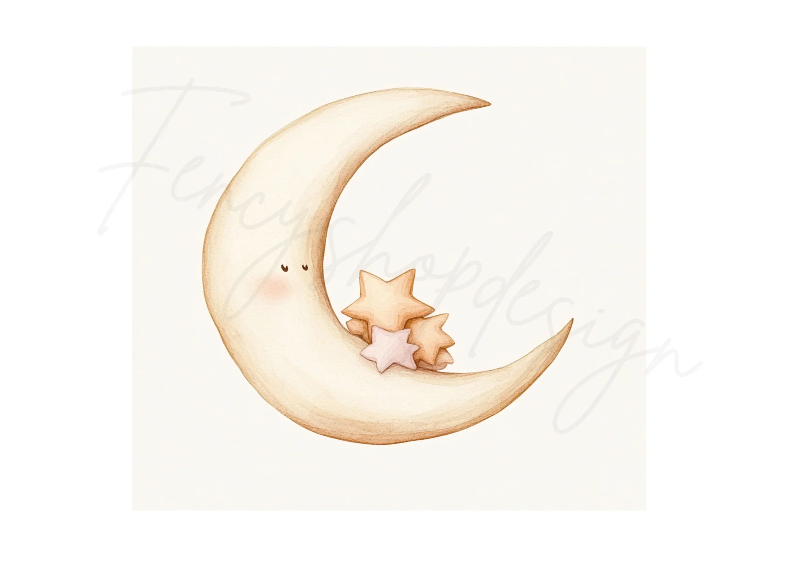 Dreamy Moon and Stars Clipart Bundle - Image 3