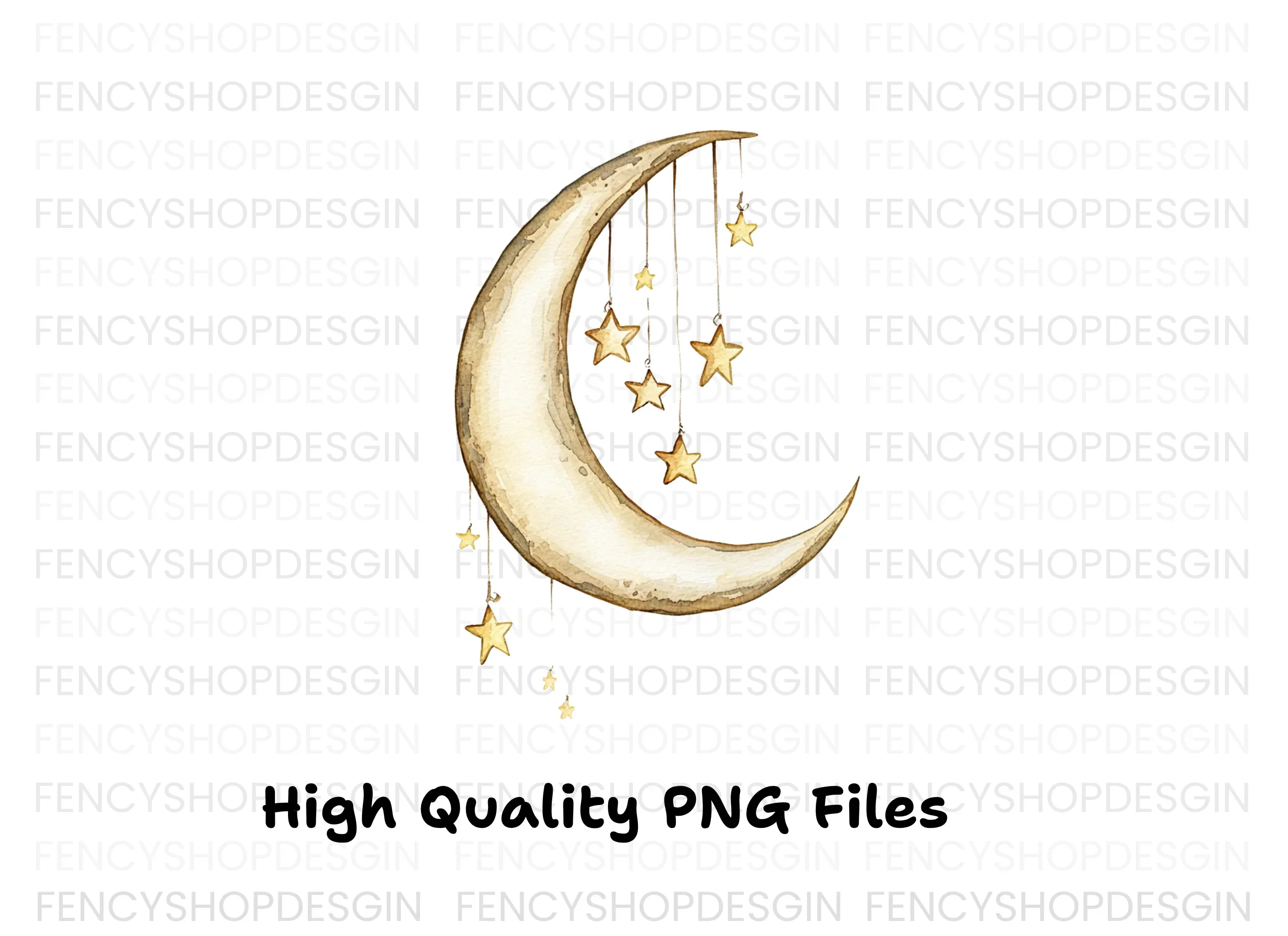 Dreamy Moon and Stars Clipart Bundle - Image 3
