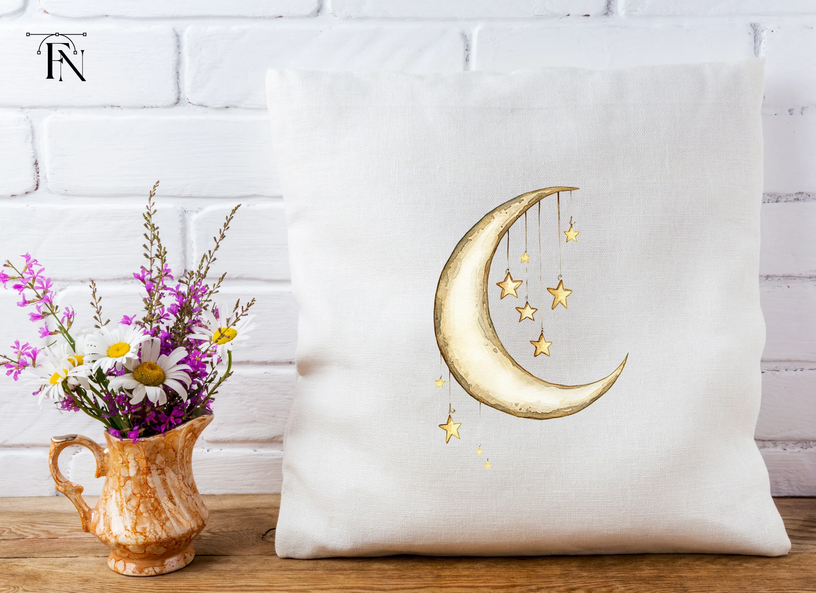Dreamy Moon and Stars Clipart Bundle - Image 5