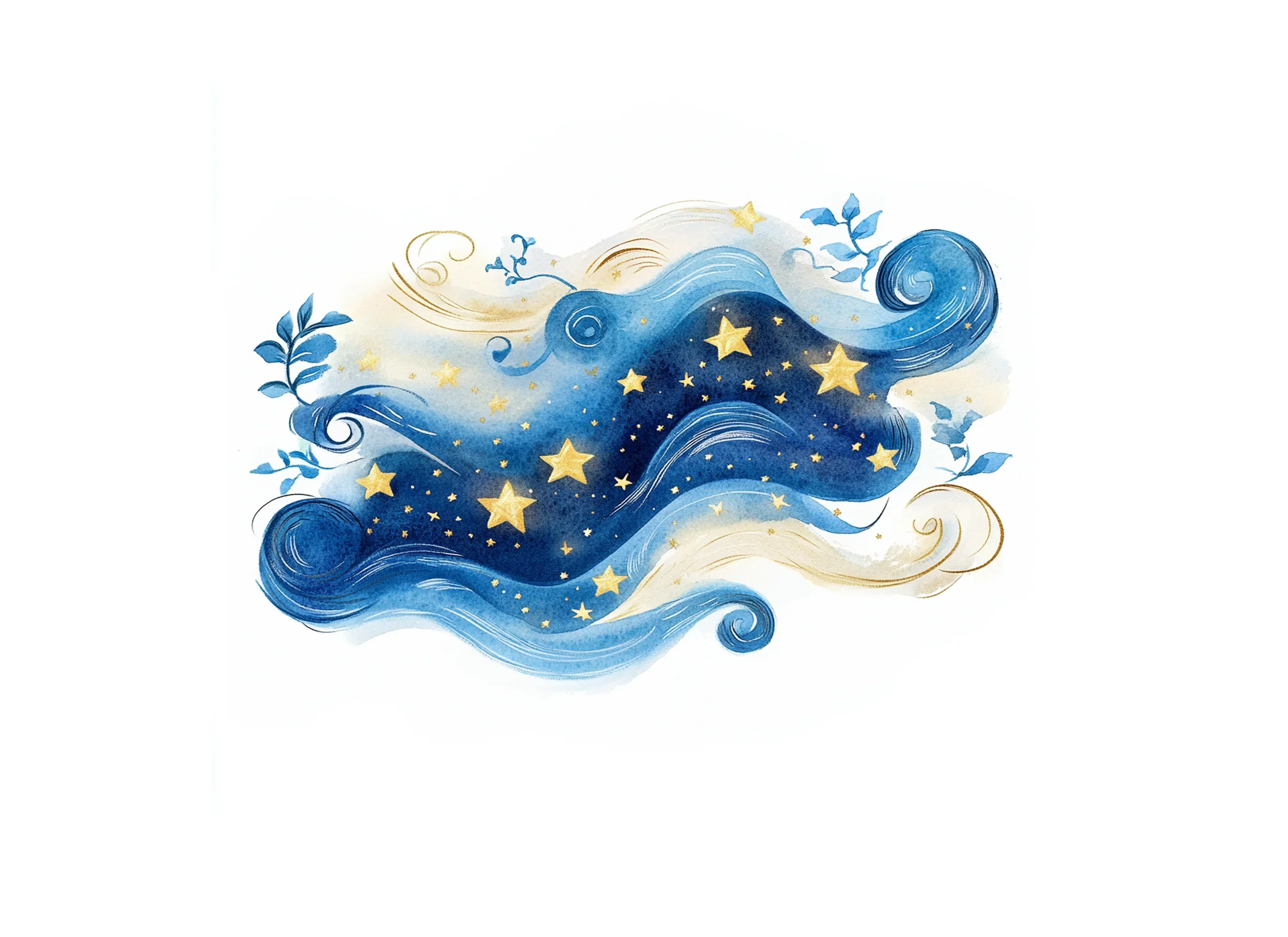 Dreamy Night Sky Stars and Clouds Clipart Bundle - Image 2