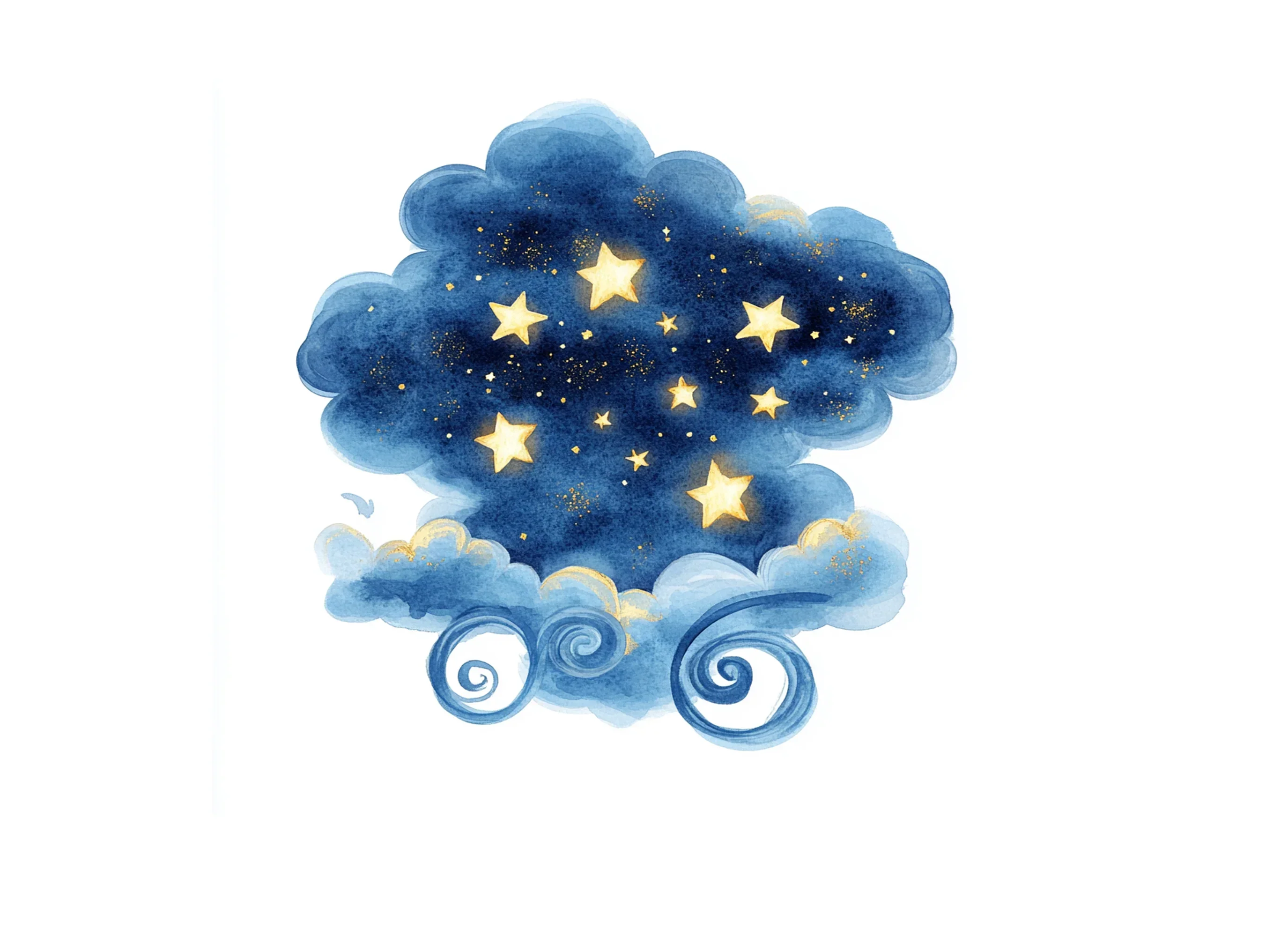 Dreamy Night Sky Stars and Clouds Clipart Bundle - Image 3