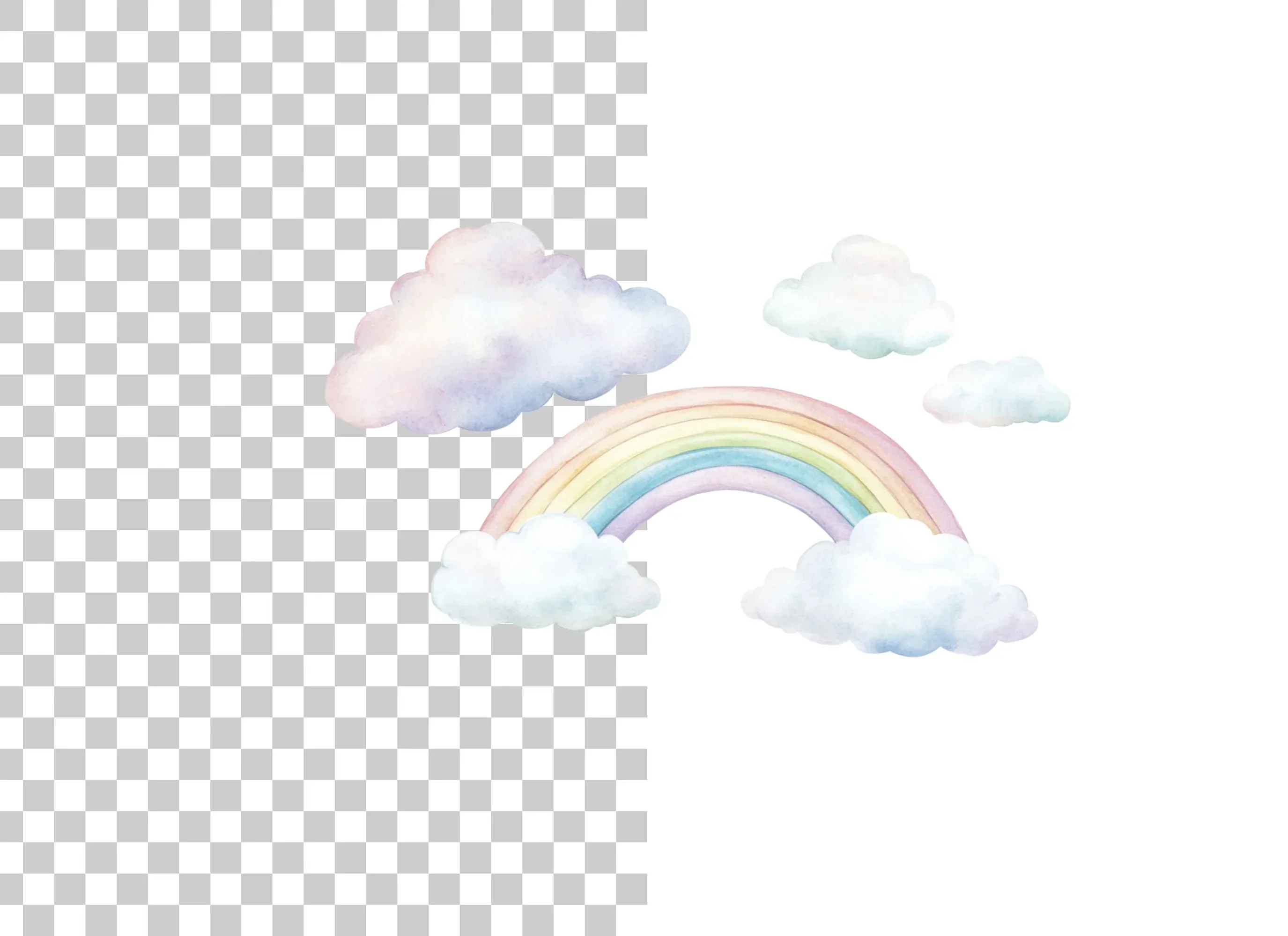 Dreamy Rainbows and Clouds Clipart Bundle - Image 2