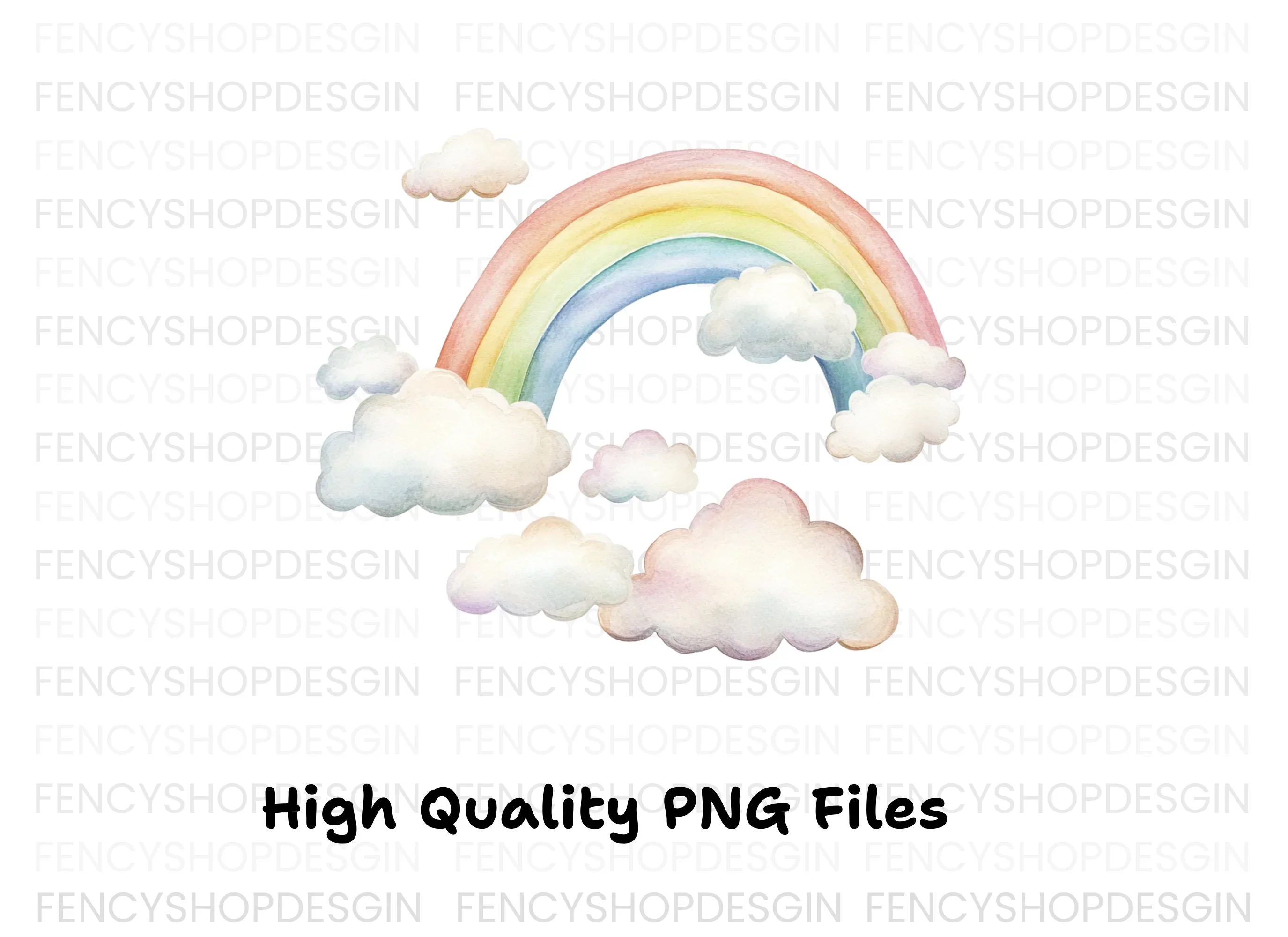 Dreamy Rainbows and Clouds Clipart Bundle - Image 3