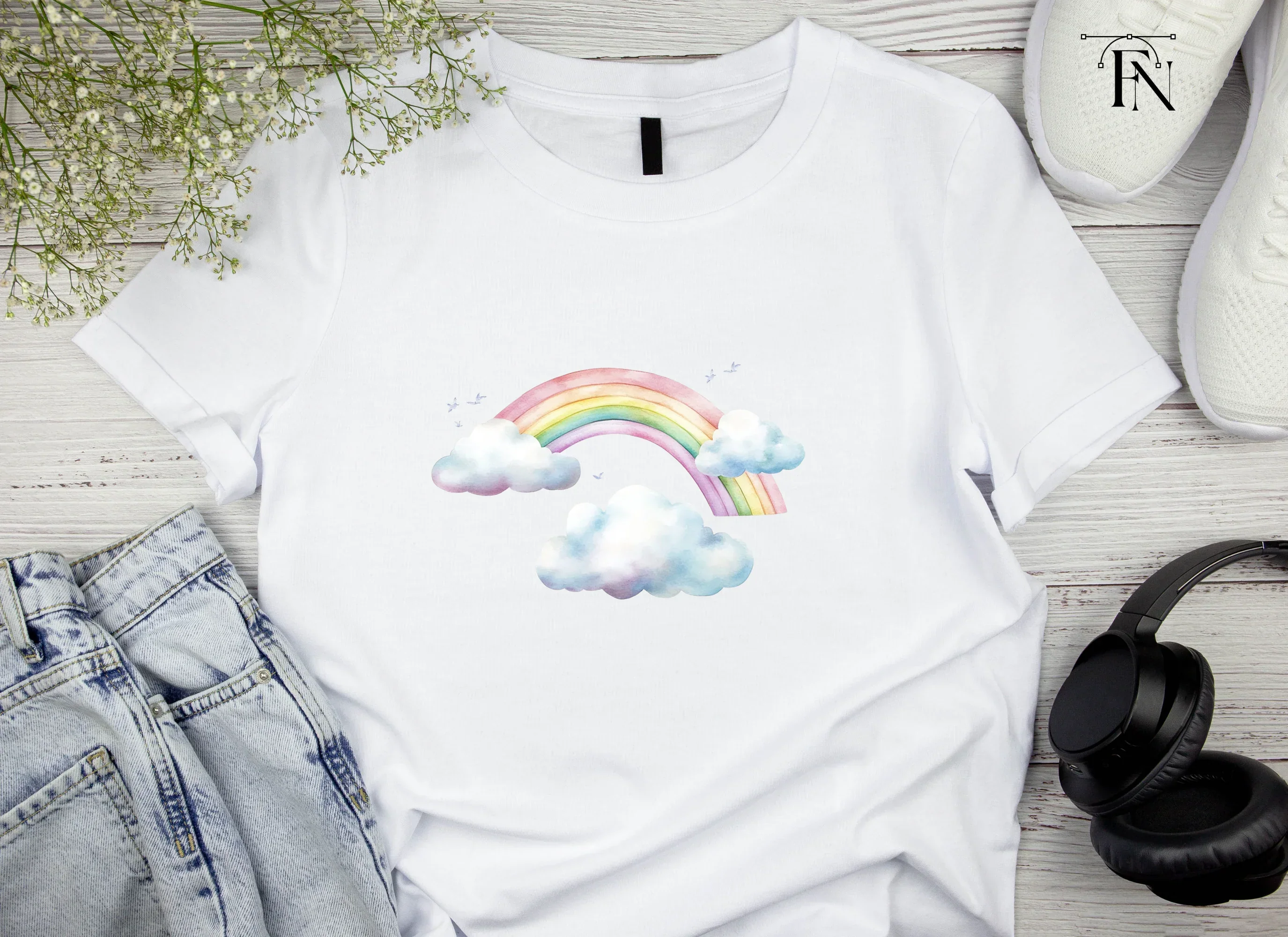 Dreamy Rainbows and Clouds Clipart Bundle - Image 4