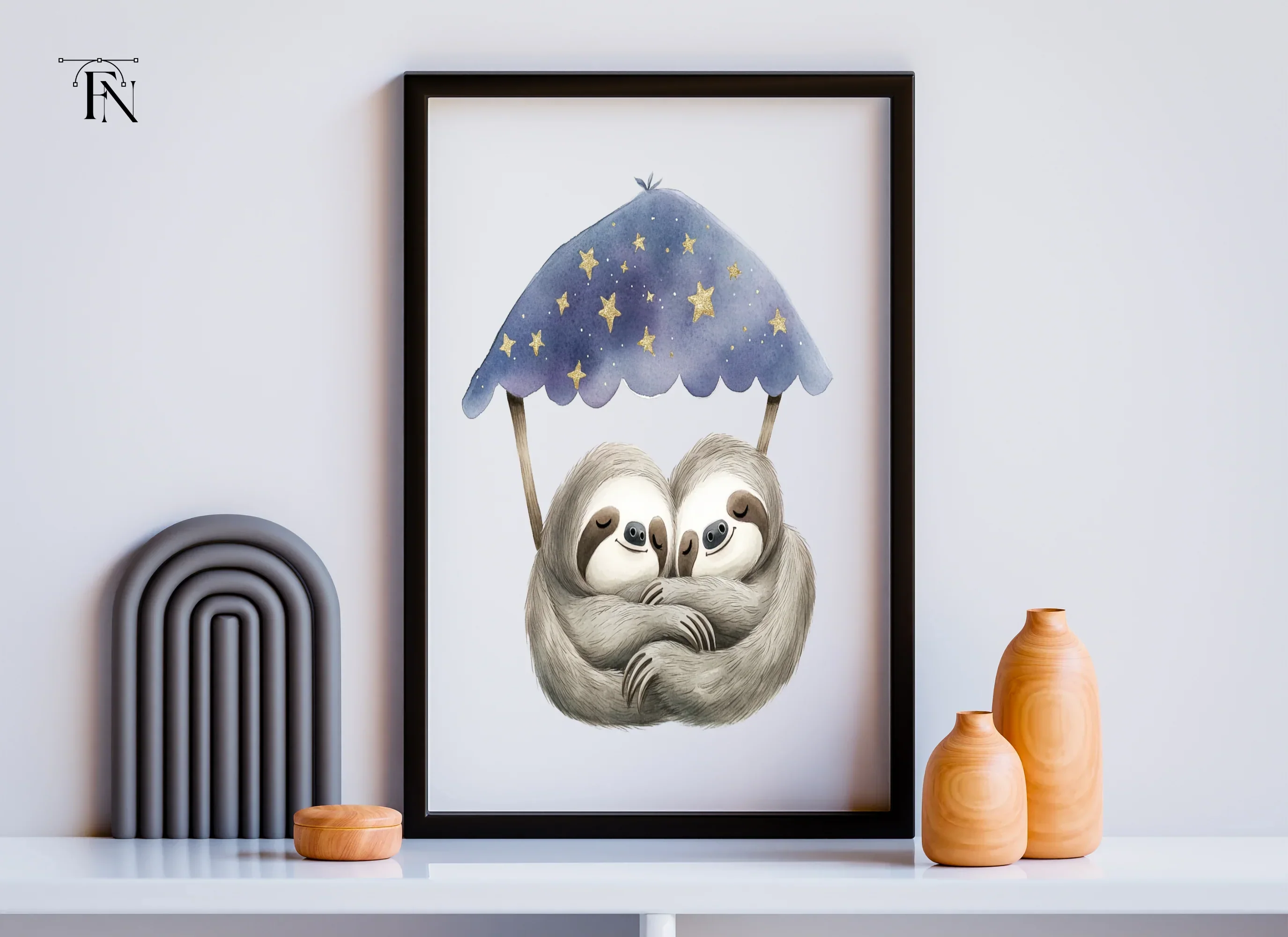Dreamy Sloth Couple Clipart Bundle - Image 6
