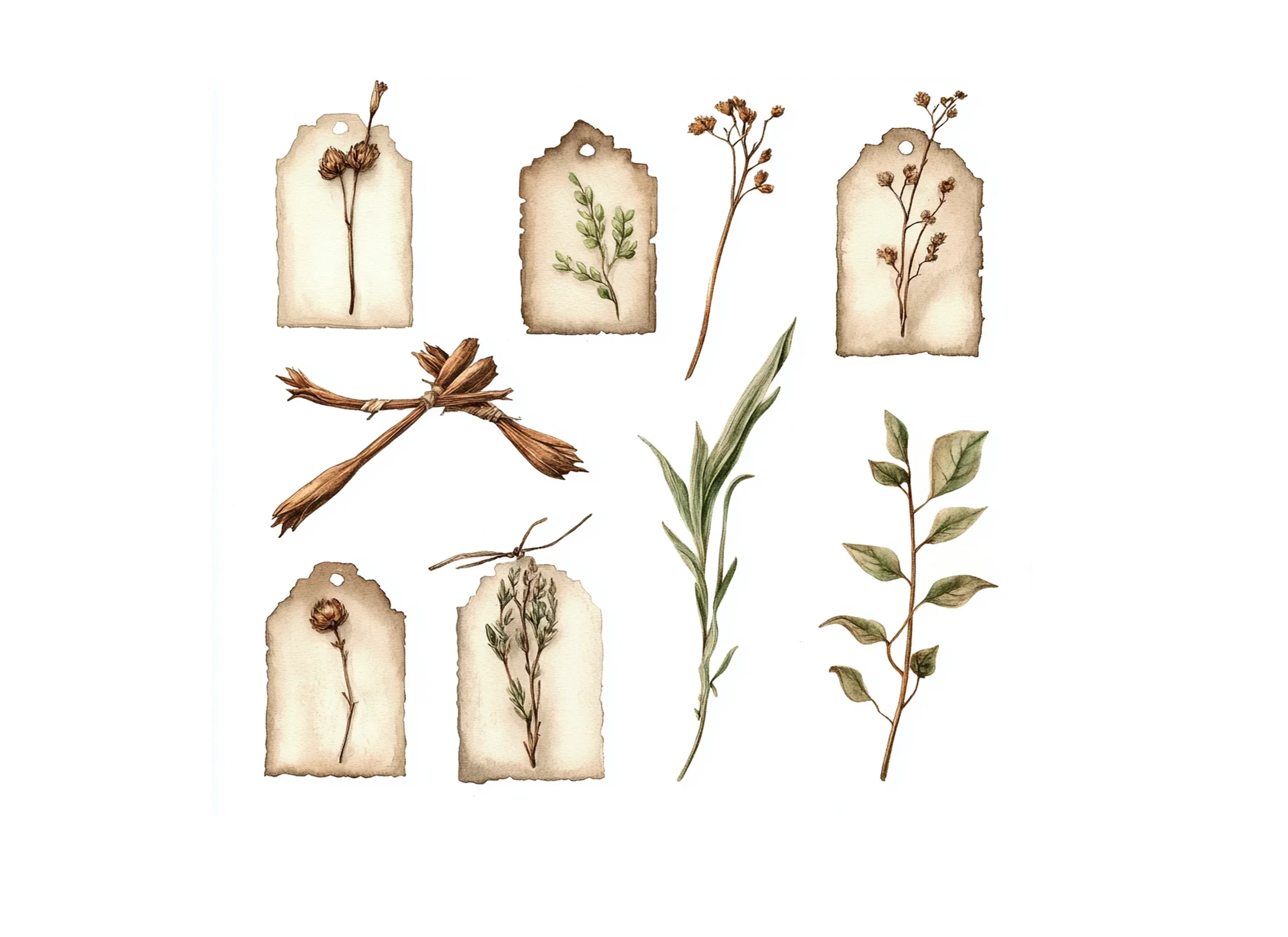 Dried Botanical Elements Clipart Bundle - Image 3