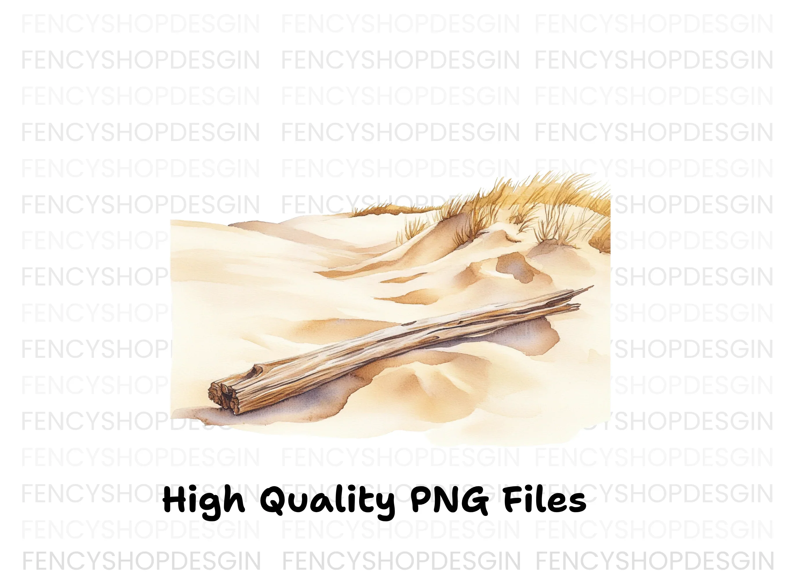 Driftwood on Sandy Beach Clipart Bundle - Image 3