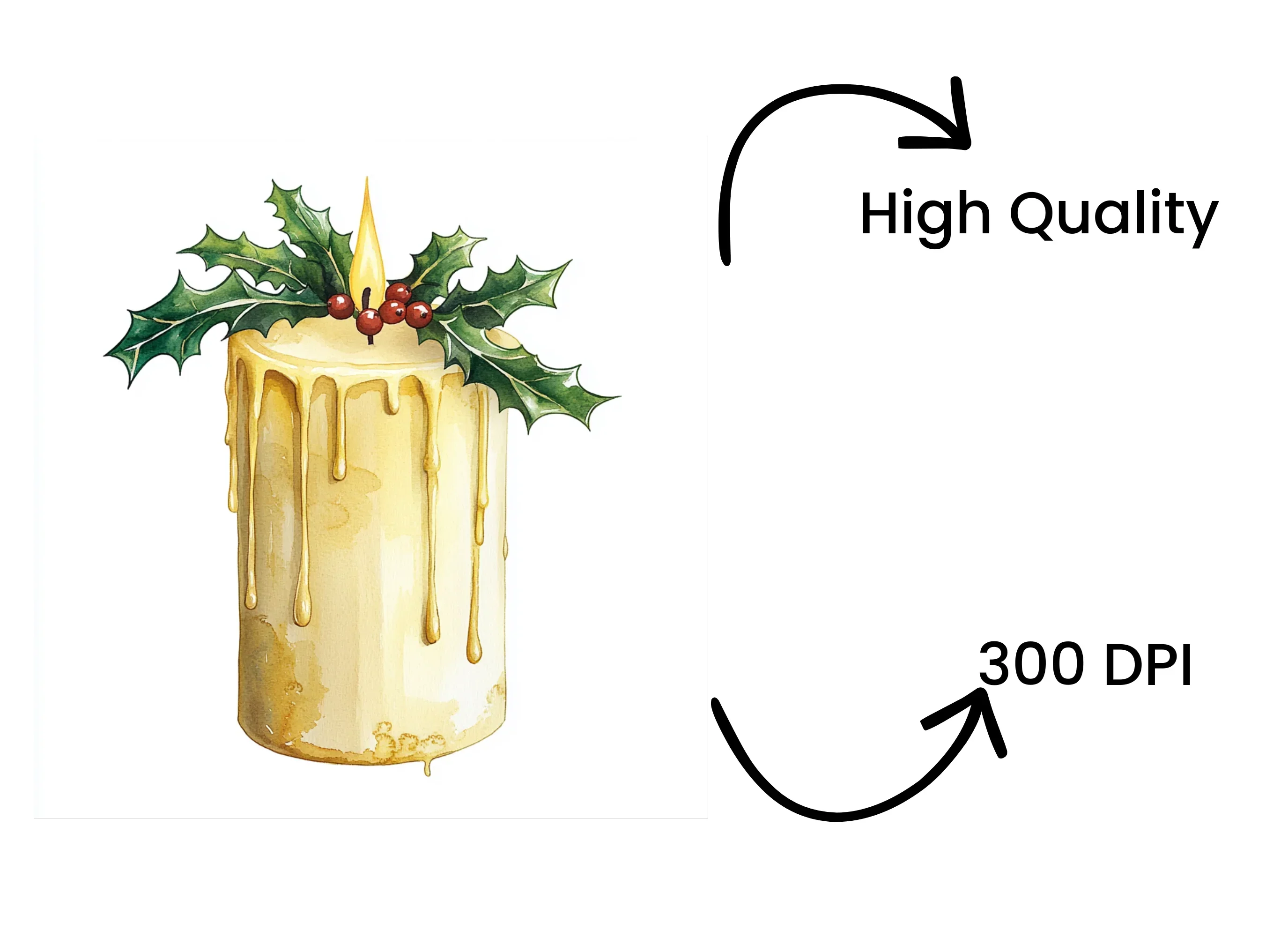 Dripping Wax Christmas Candles Clipart Bundle - Image 4