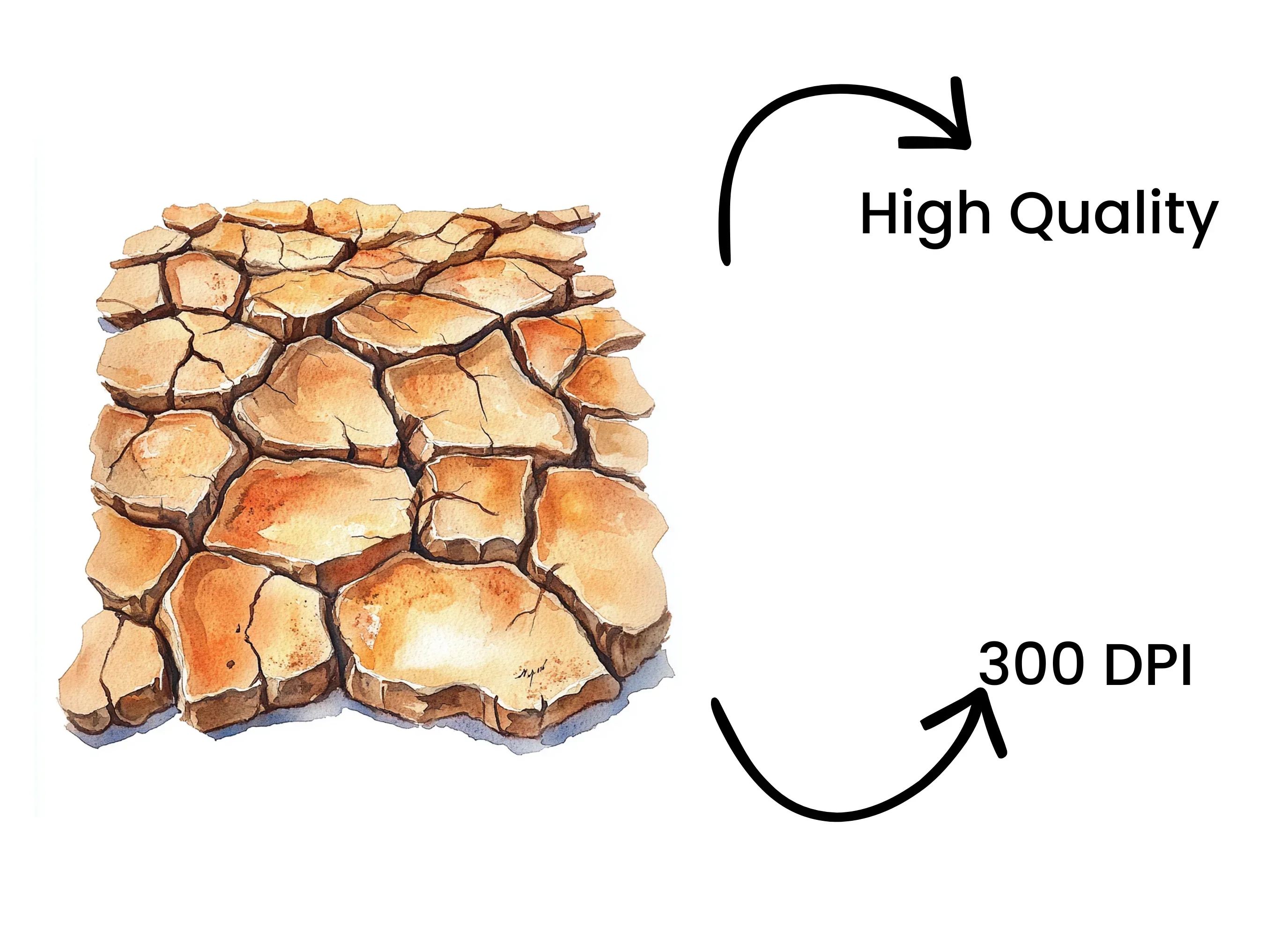 Dry Cracked Earth Clipart Bundle - Image 4