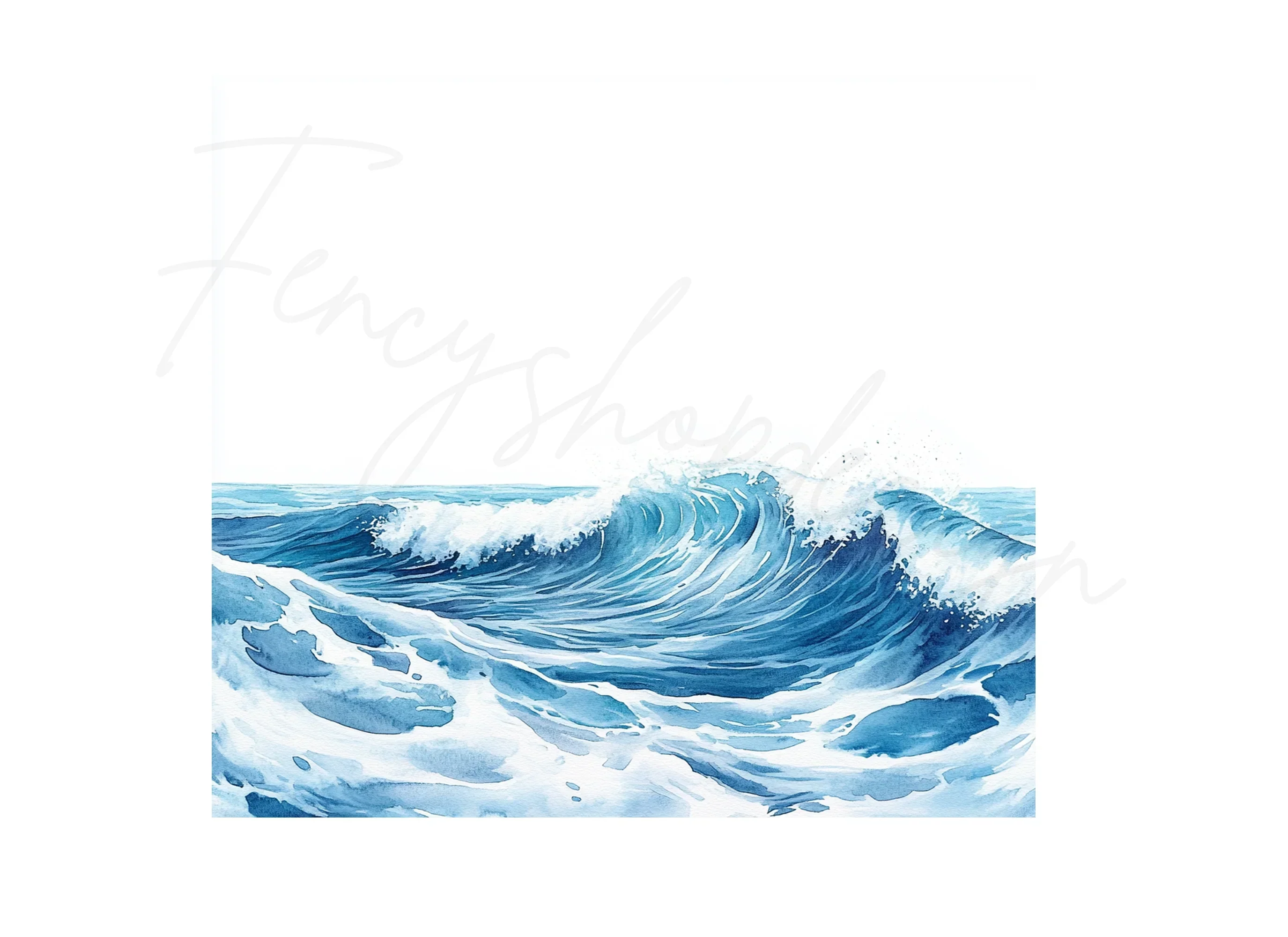 Dynamic Blue Ocean Wave Clipart Bundle - Image 2
