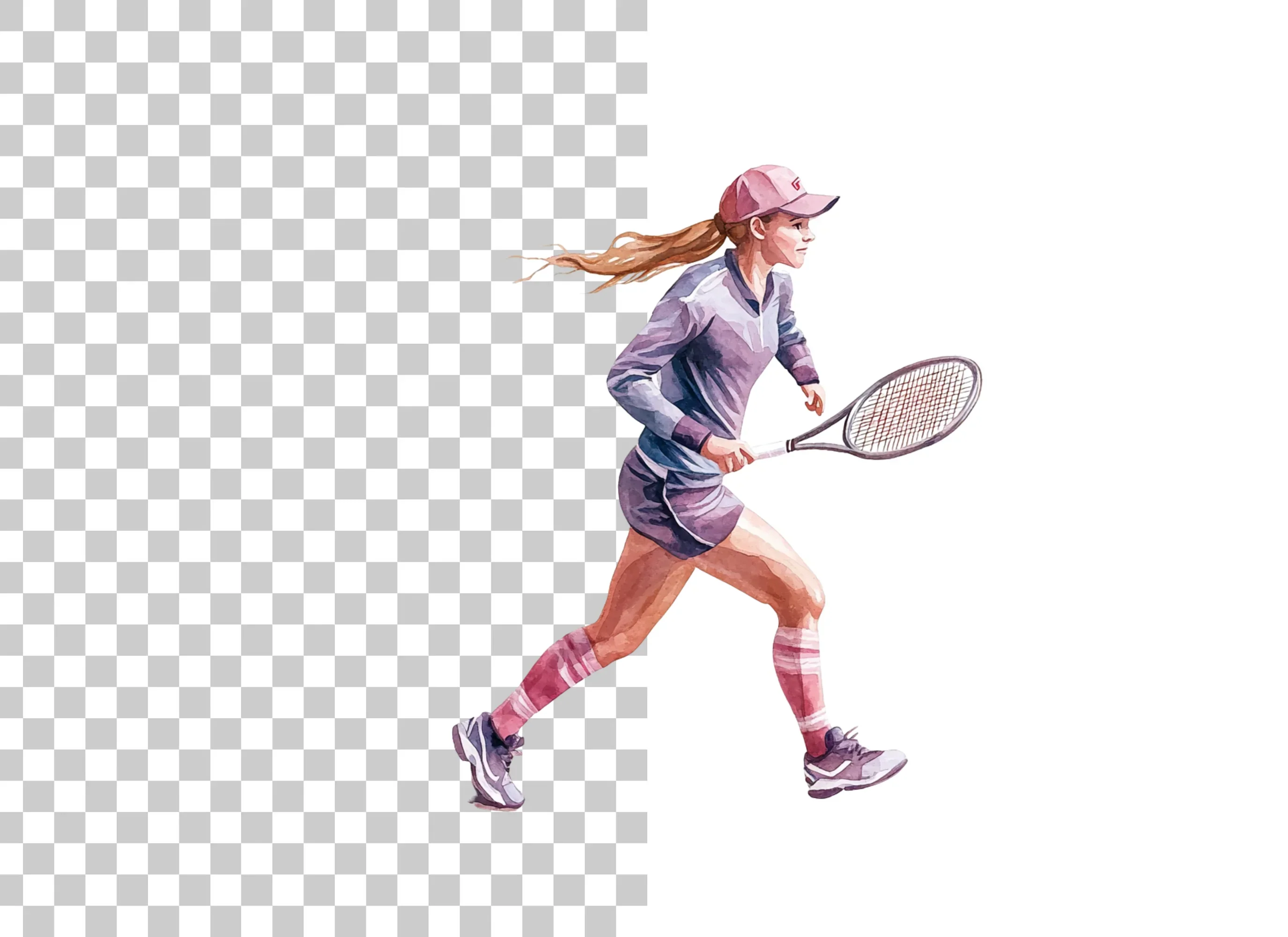 Dynamic Female Tennis Player Clipart Bundle - Image 6