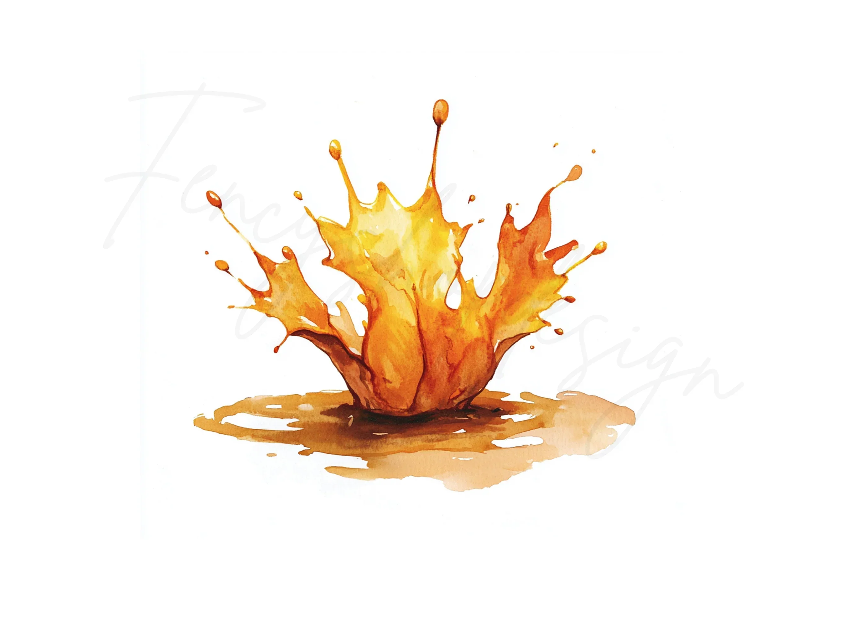Dynamic Orange Liquid Splash Clipart Bundle - Image 3