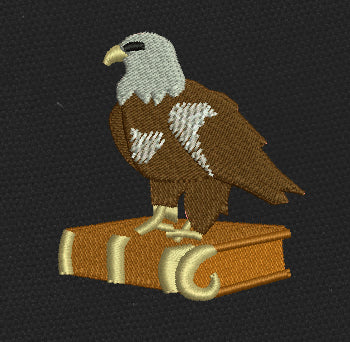 Eagle Book Brown Embroidery Design