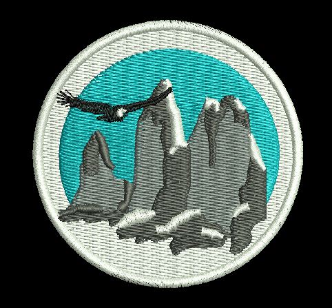 Eagle Fly On Mountain Embroidery Design