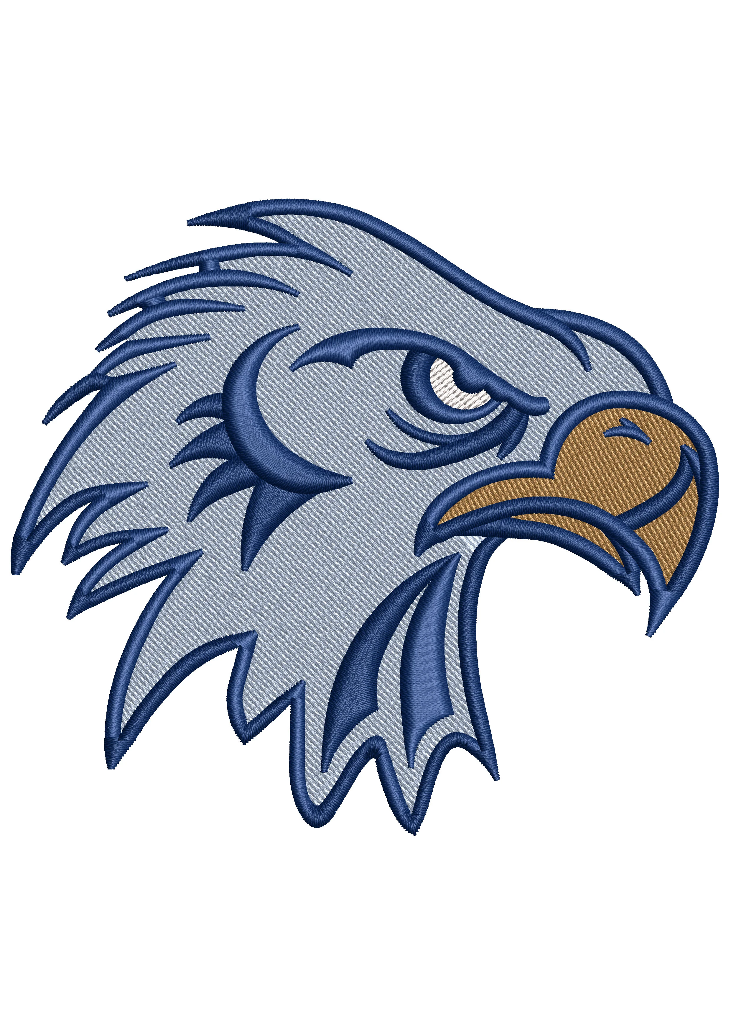 Eagle Head Angry Embroidery Design