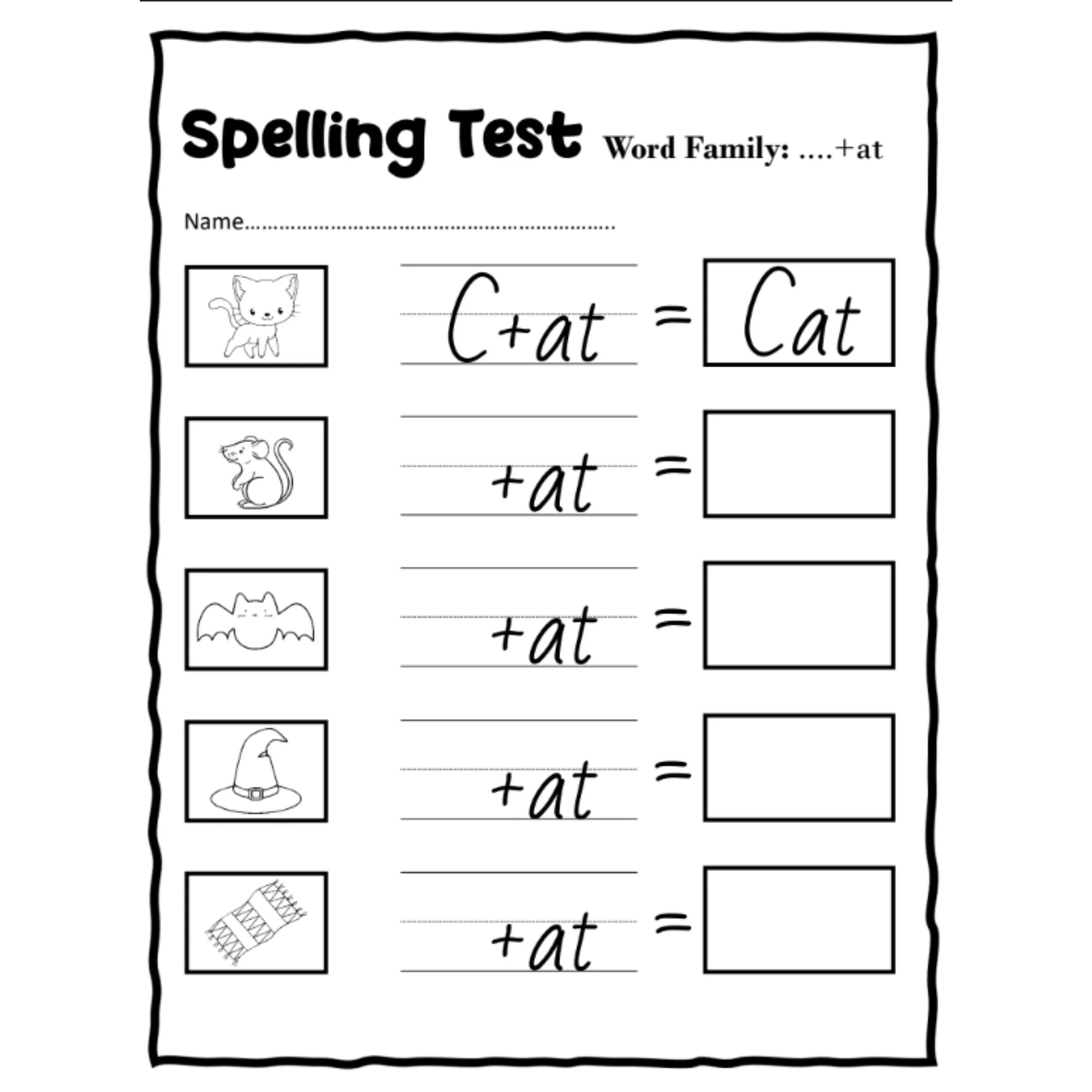 Early Writers Word Family Spelling Test Papers - Image 2