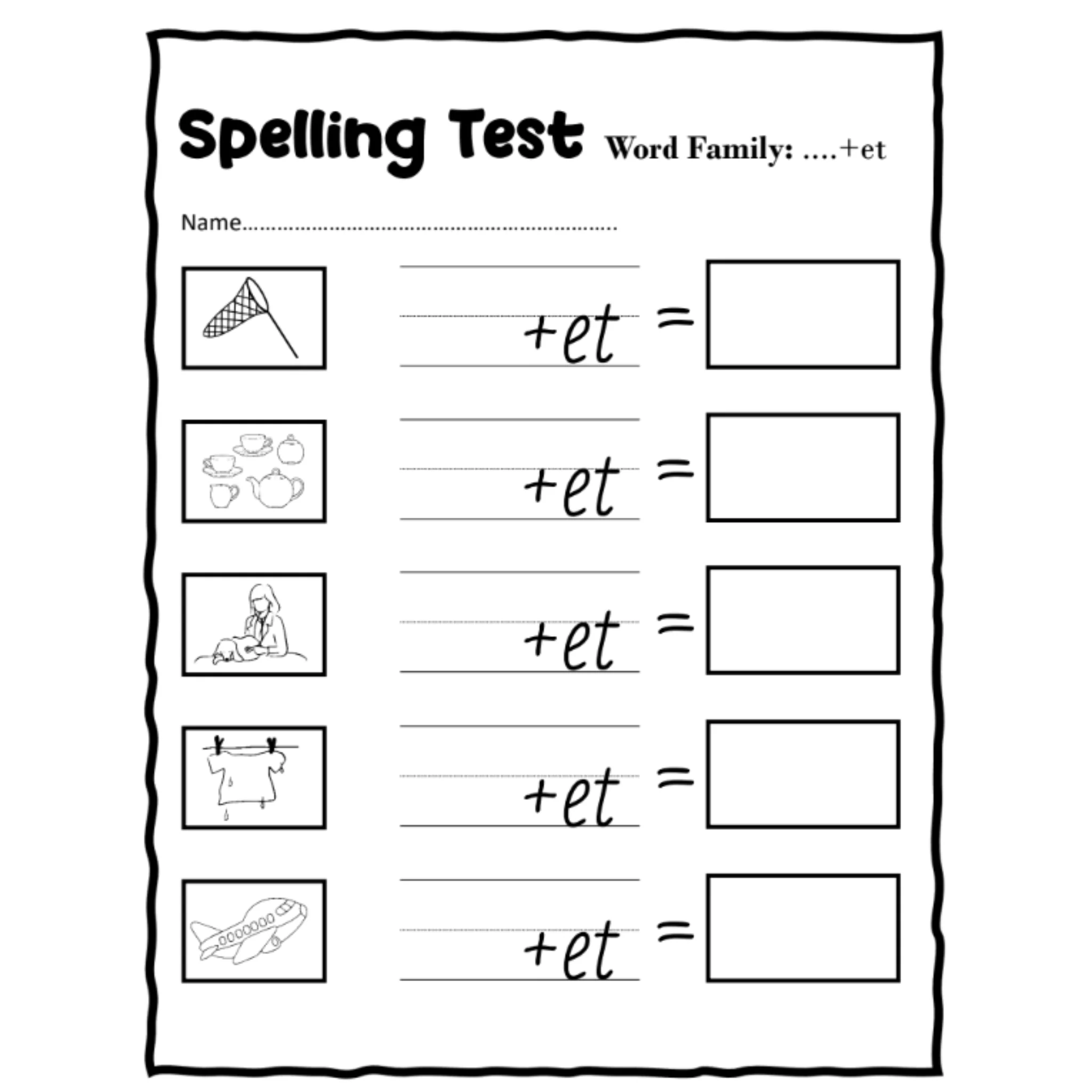 Early Writers Word Family Spelling Test Papers - Image 3
