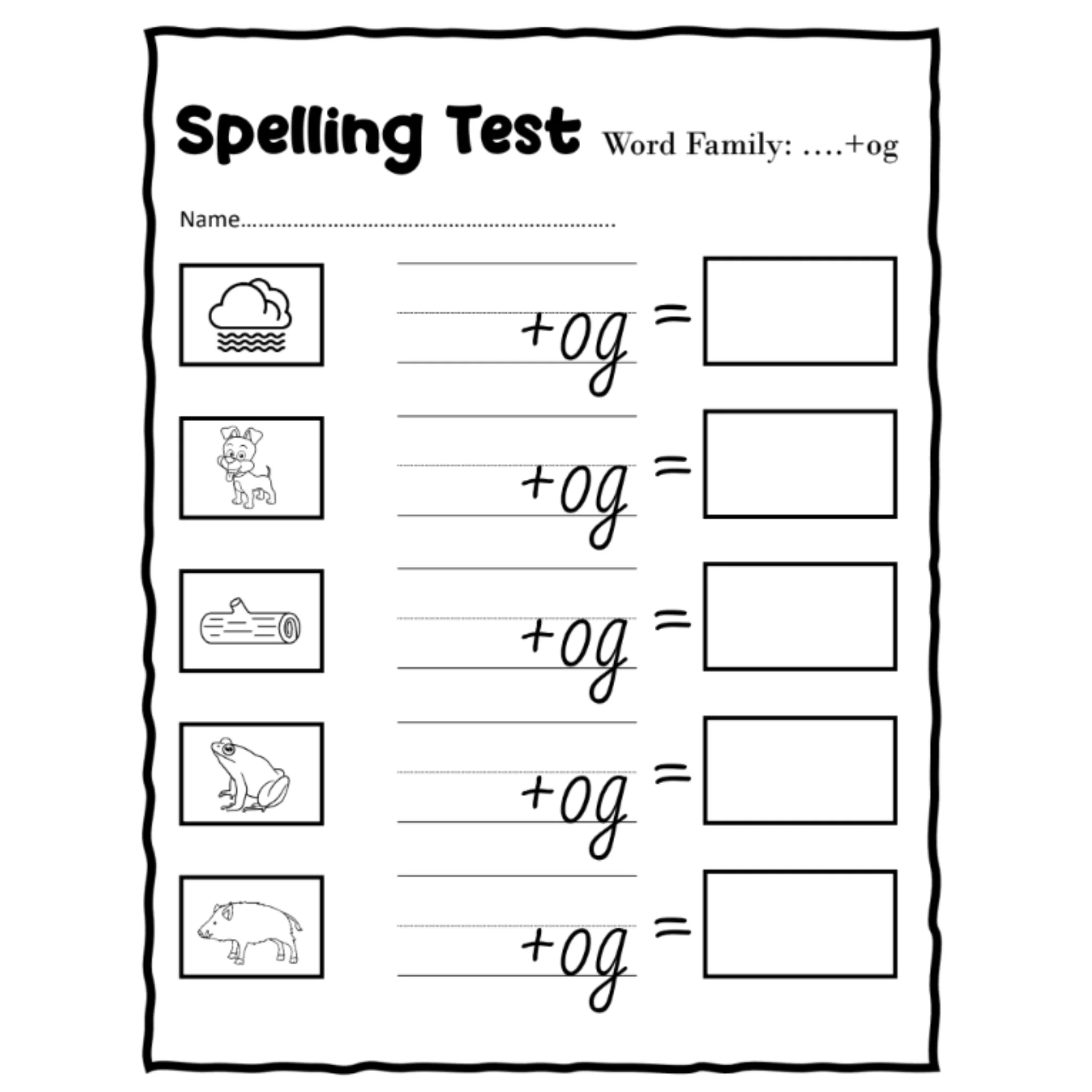 Early Writers Word Family Spelling Test Papers - Image 4