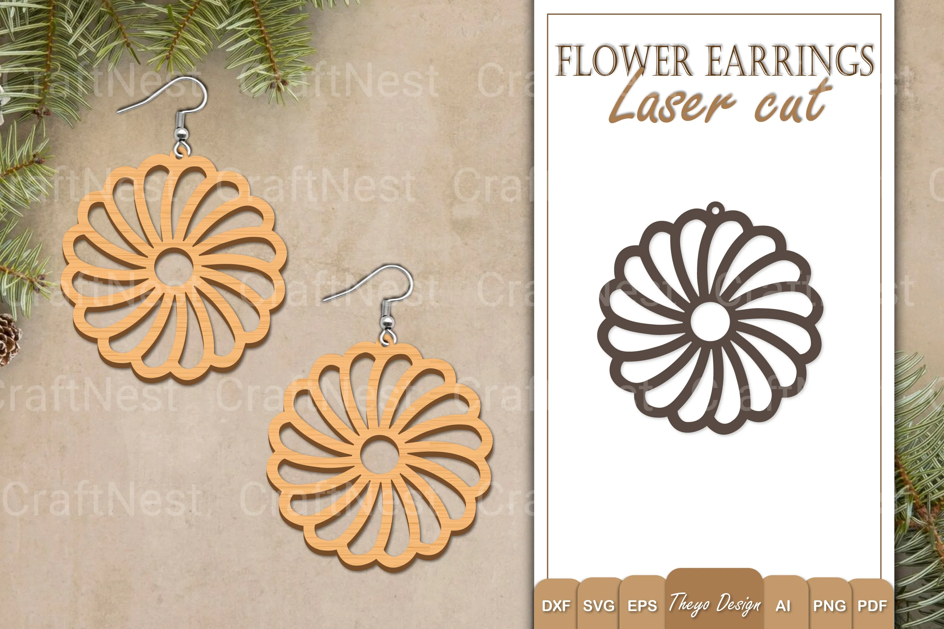Earrings Flower SVG Bundle