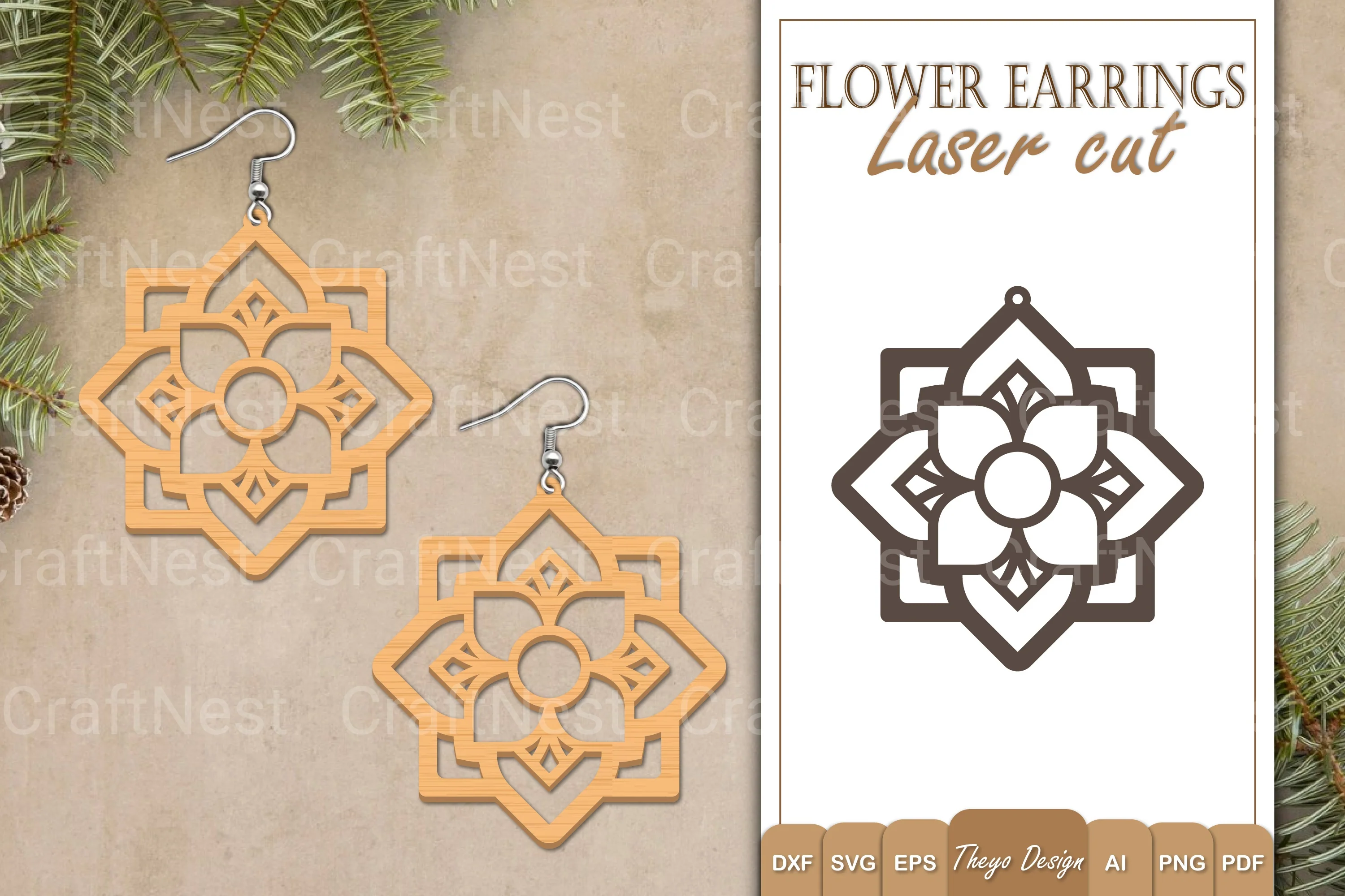 Earrings Flower SVG Bundle