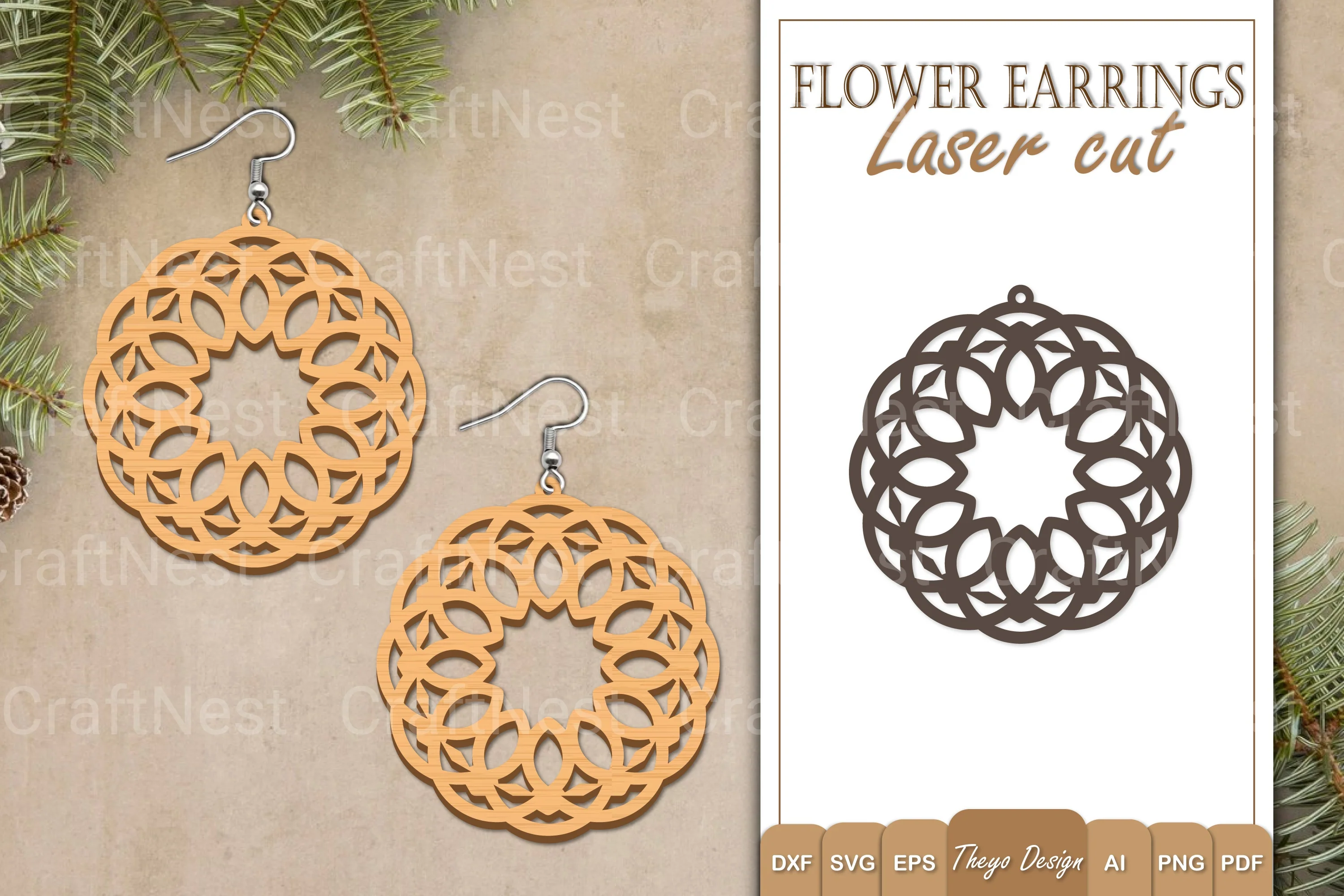 Earrings Flower SVG Bundle