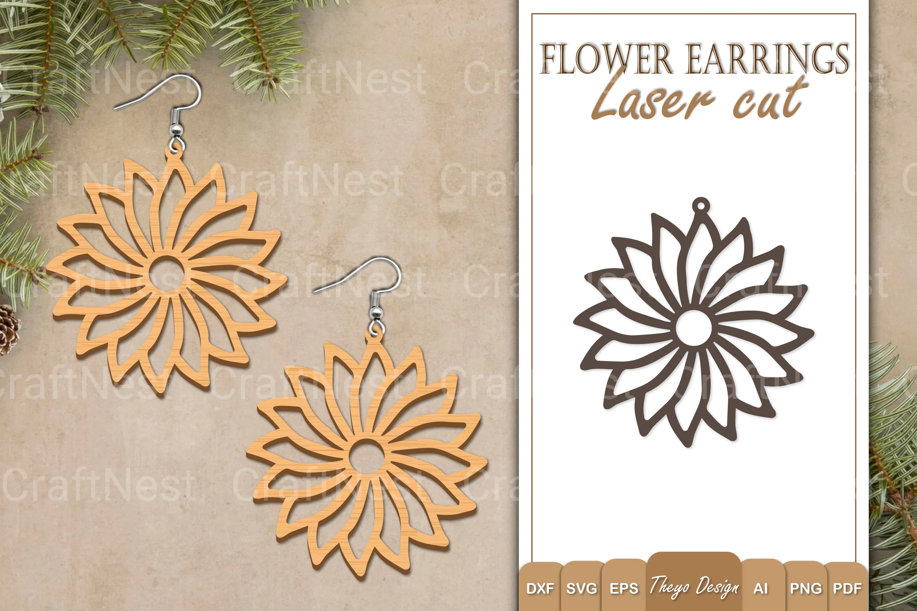 Earrings Flower SVG Bundle