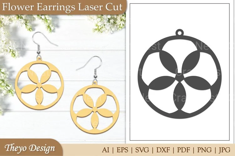 Earrings Lasercut Flower SVG Bundle