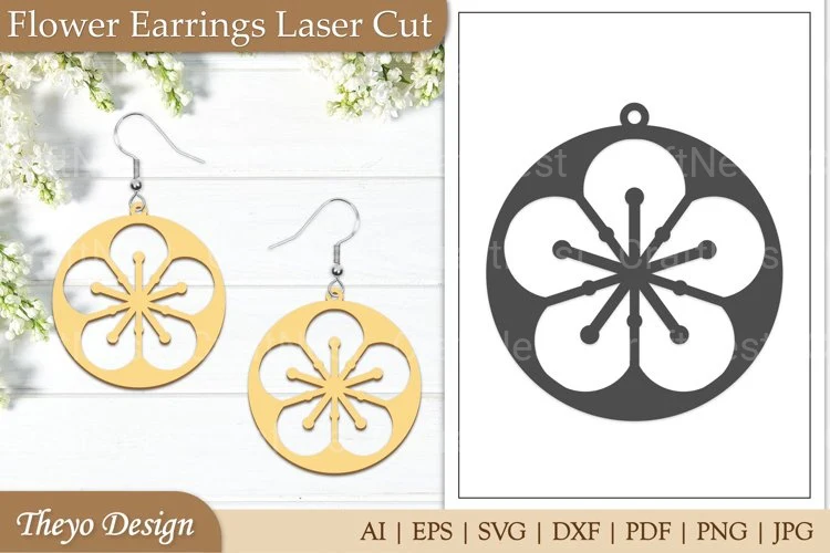 Earrings Lasercut Flower SVG Bundle
