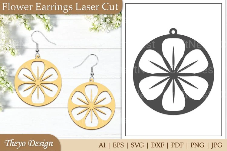 Earrings Lasercut Flower SVG Bundle
