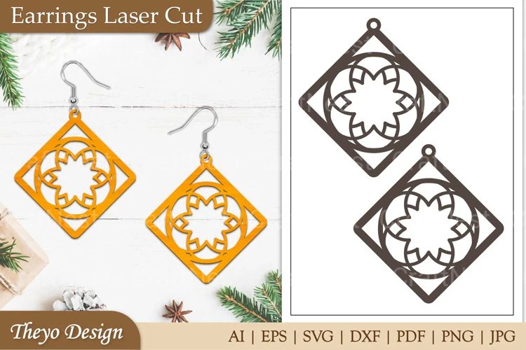 Earrings Mandala Lasercut SVG Bundle