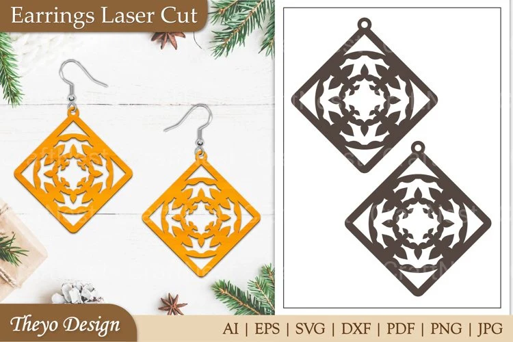 Earrings Mandala Lasercut SVG Bundle