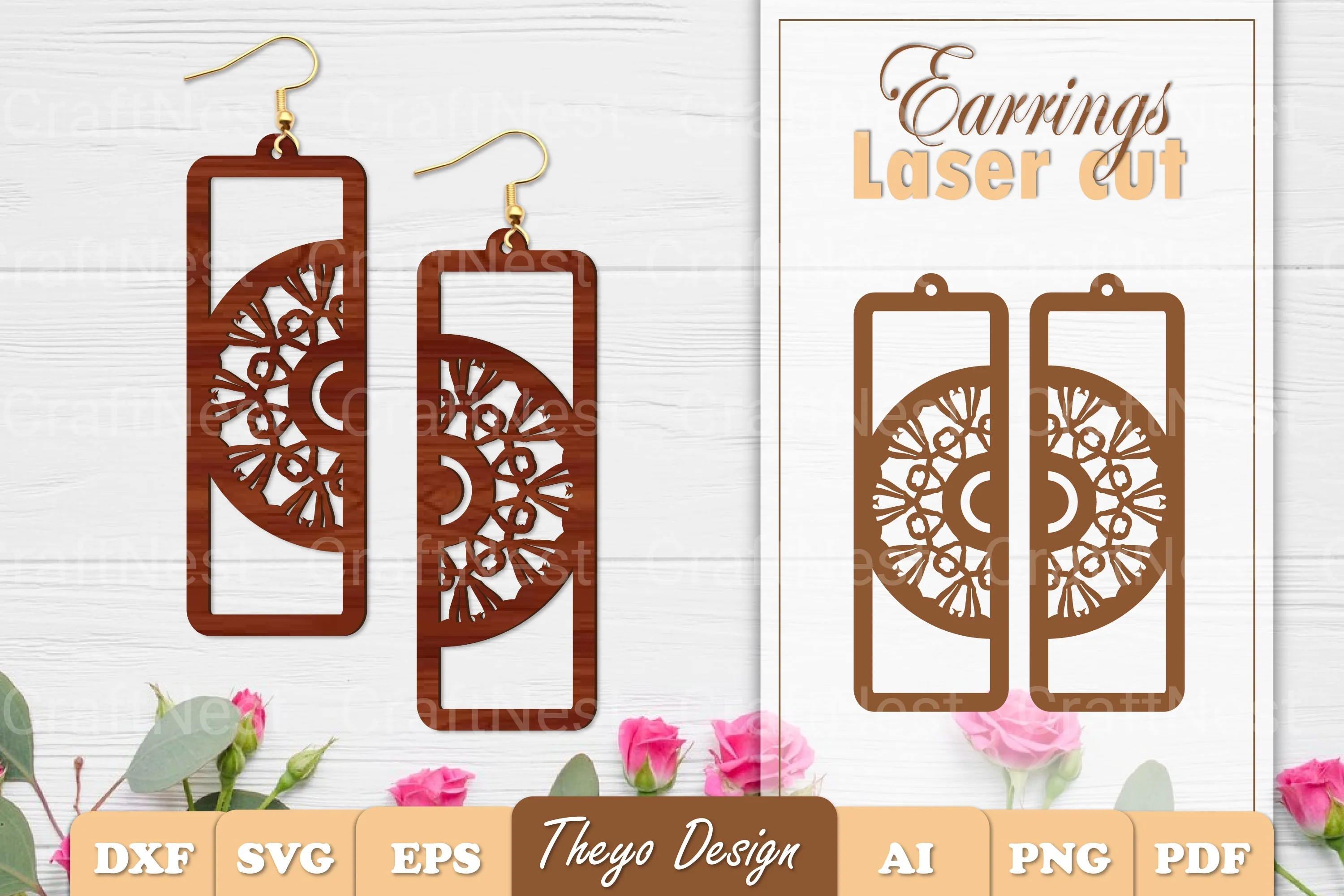 Earrings Mandala SVG Bundle