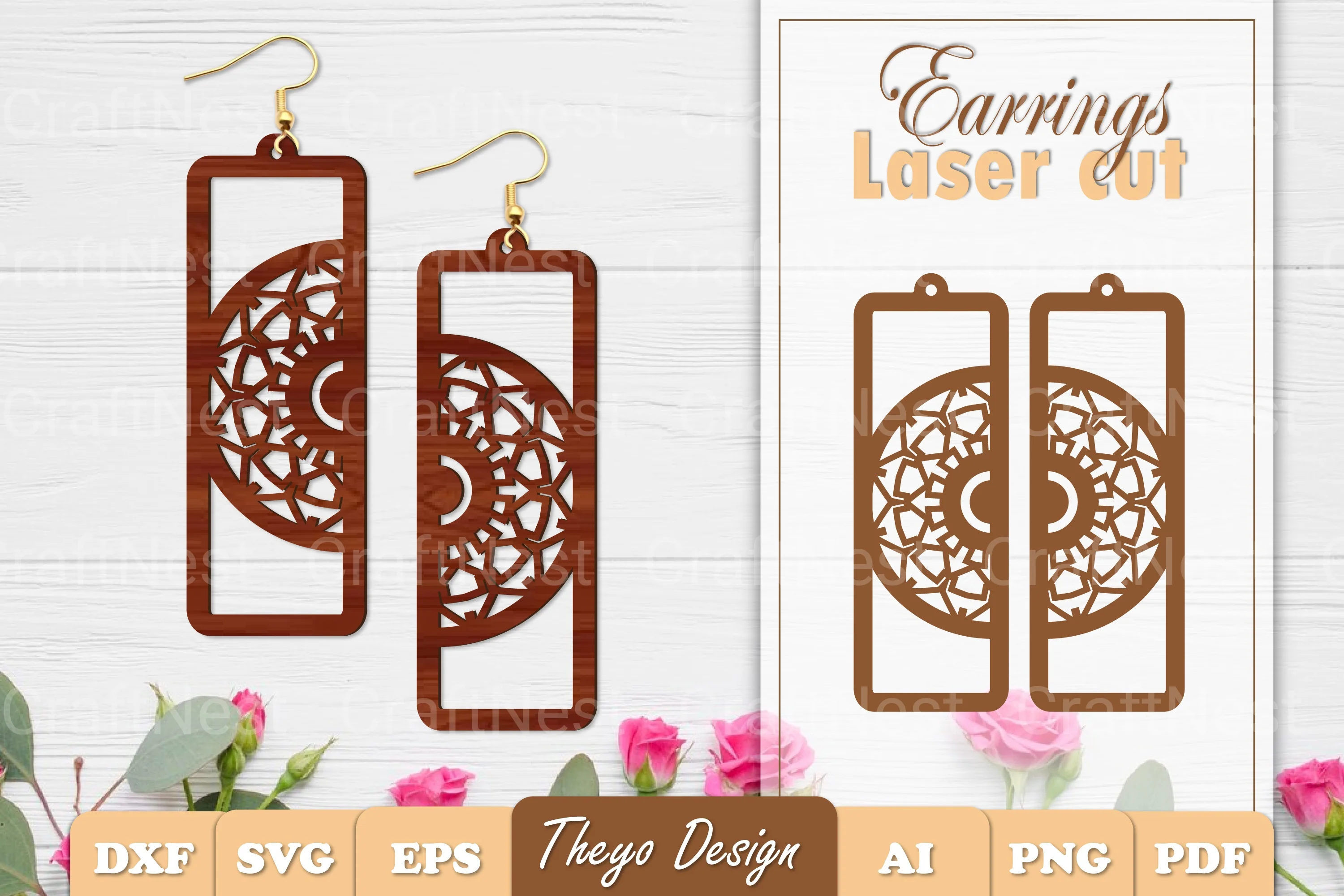 Earrings Mandala SVG Bundle
